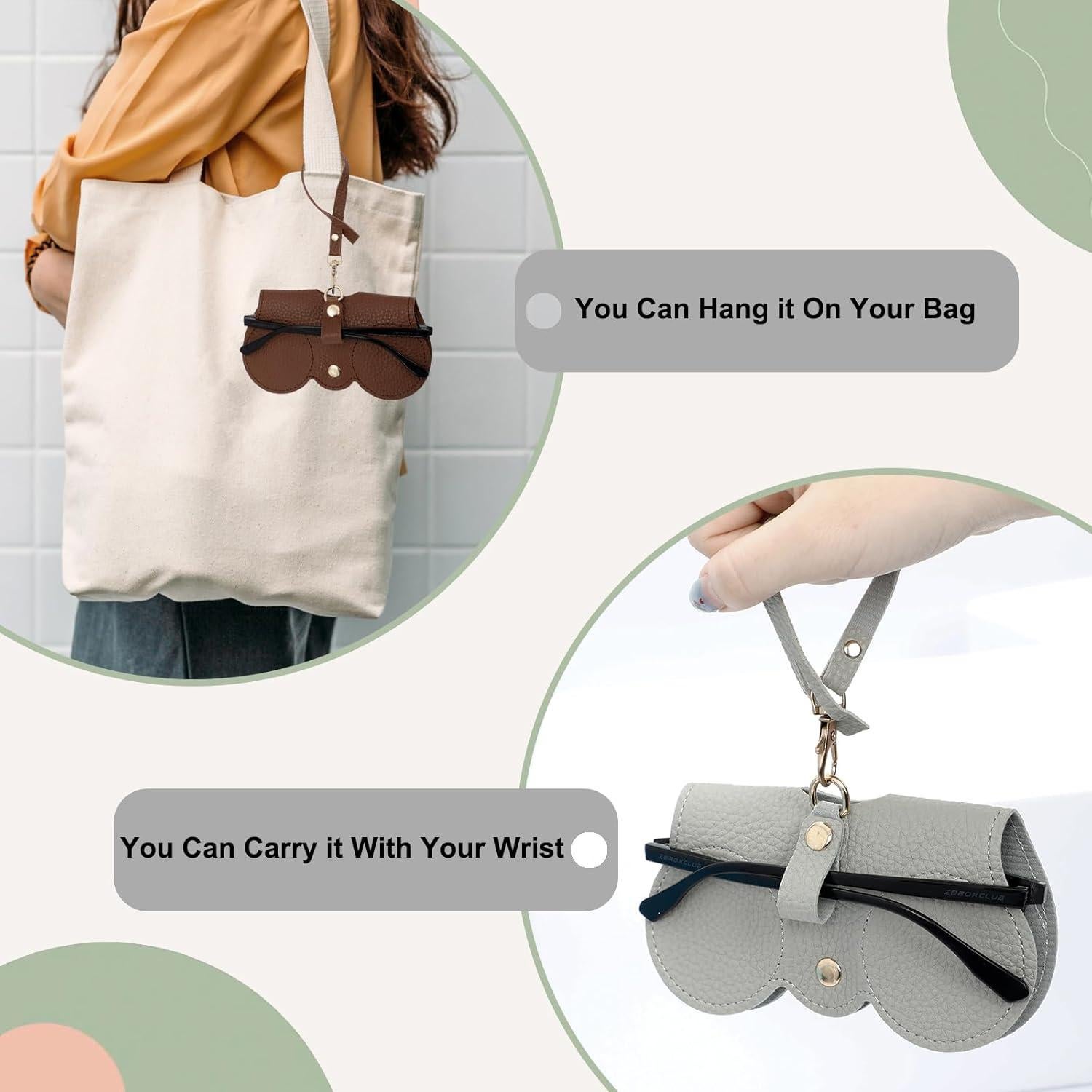 Estuche de Gafas de Cuero Suave 6 Piezas Organizador