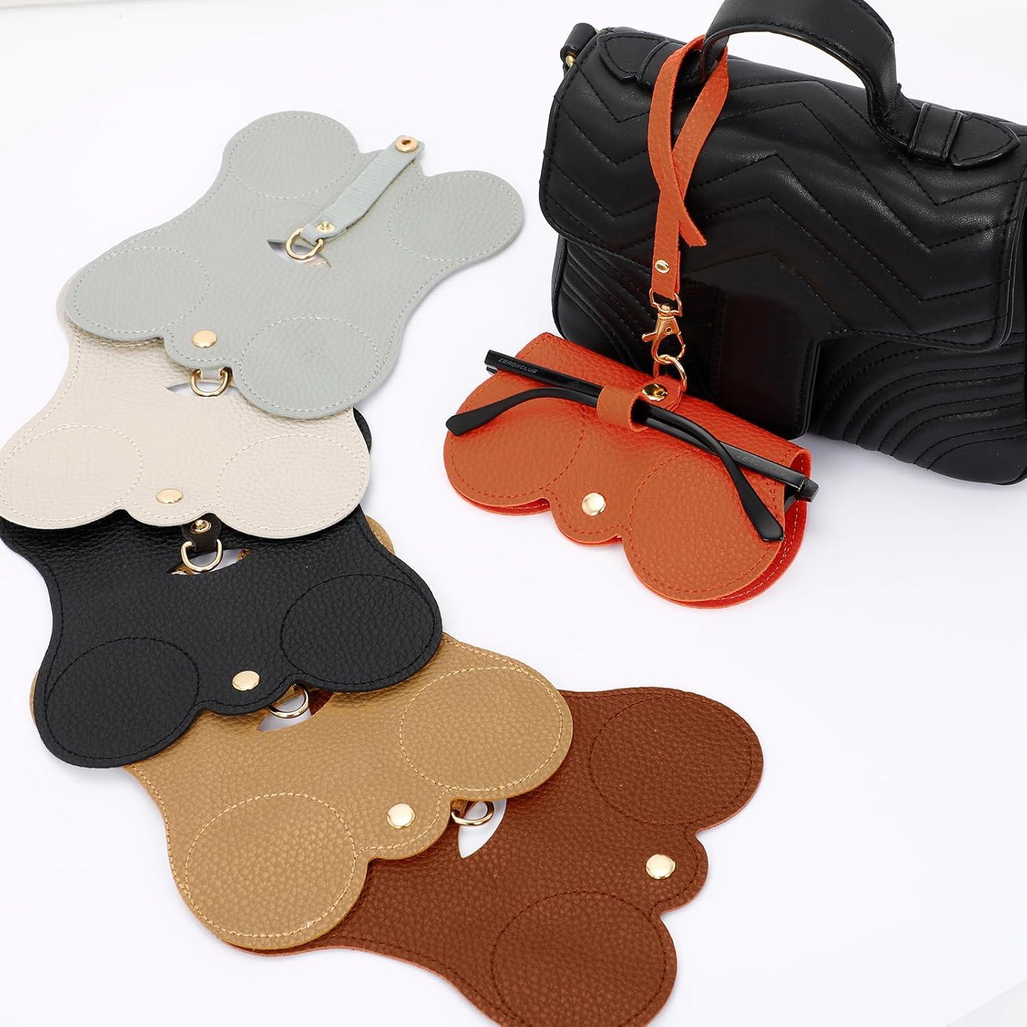 Estuche de Gafas de Cuero Suave 6 Piezas Organizador