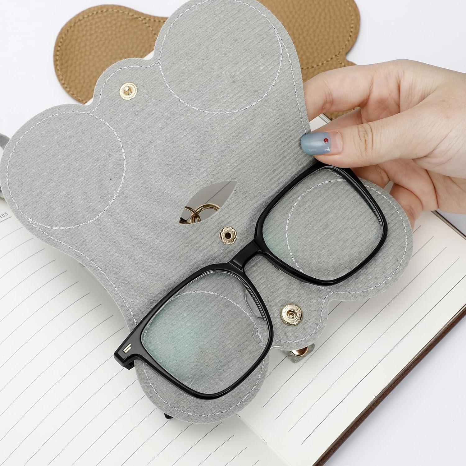 Estuche de Gafas de Cuero Suave 6 Piezas Organizador