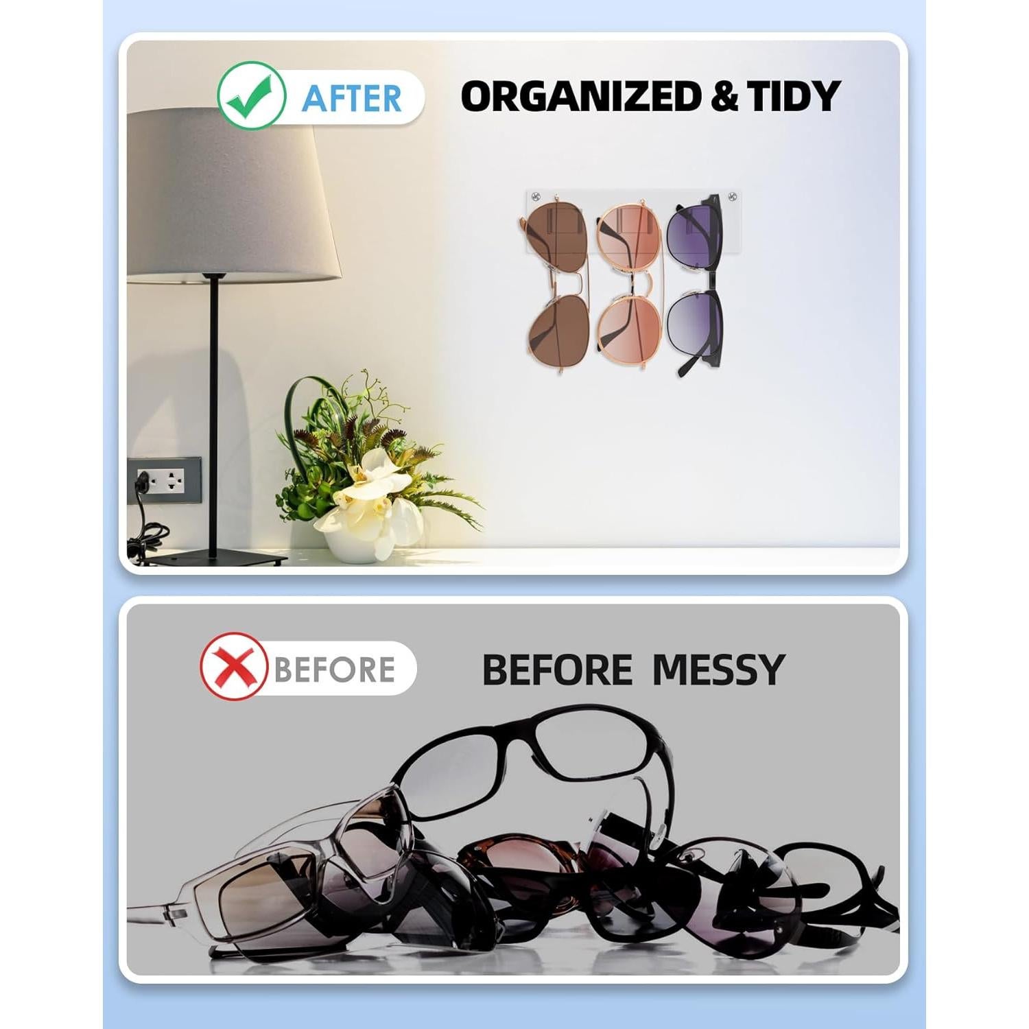 Organizador de Gafas MaxGear 3 Paquetes Acrílico Transparente