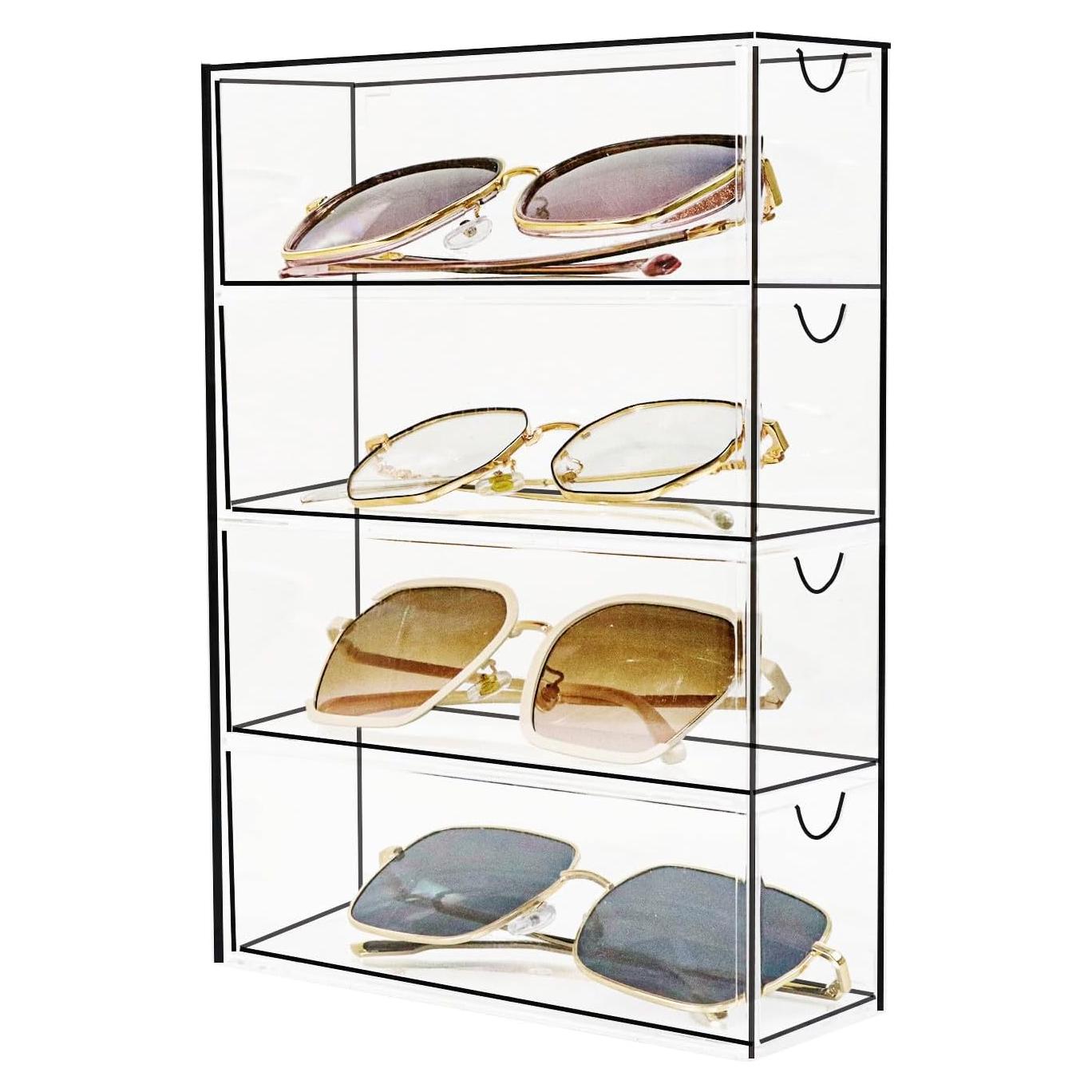 Organizador de Gafas Transparente Fordonral 4 Cajones 25.7x18.2 cm