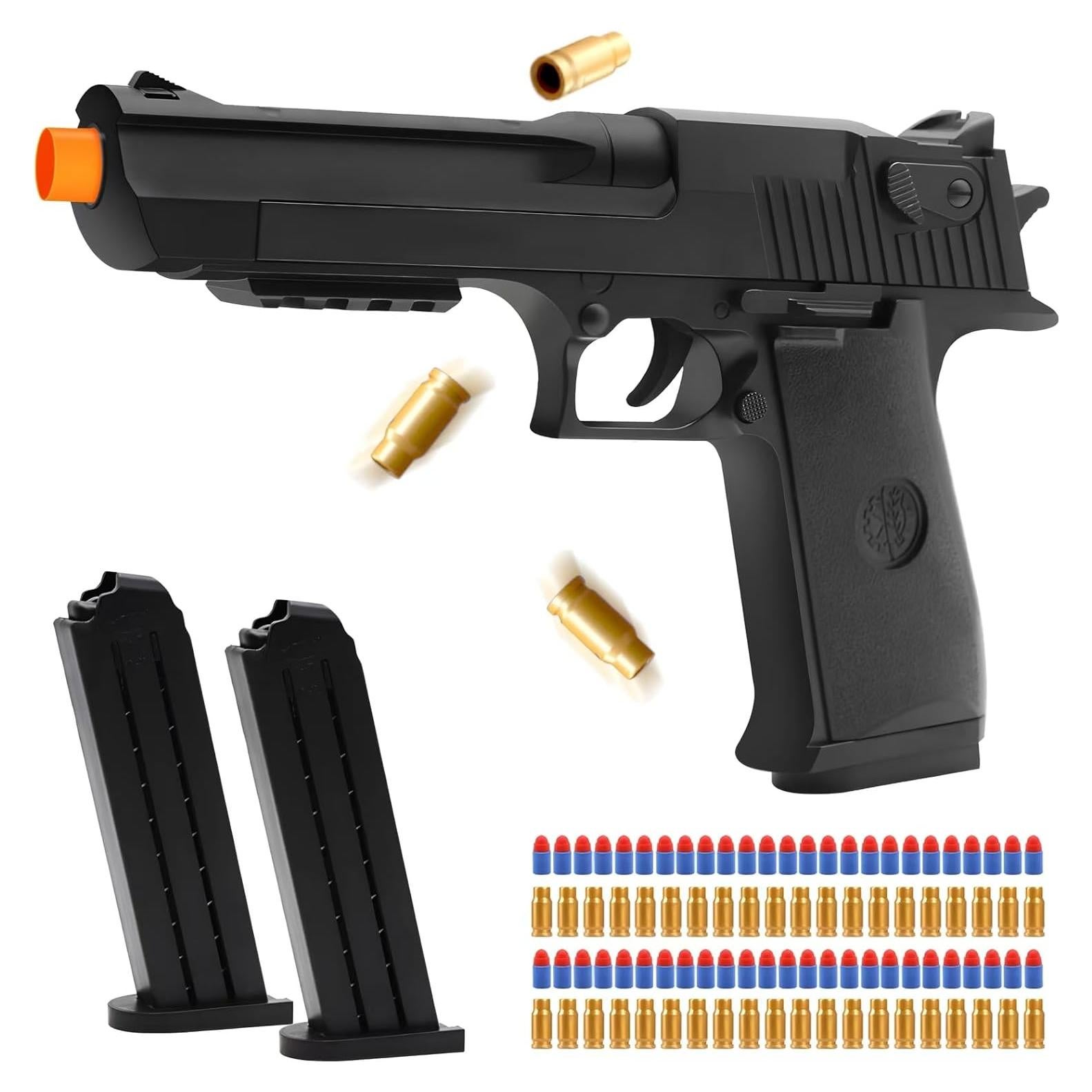 Pistola de Juguete DaoDaoZhu Negra con 50 Balas Suaves