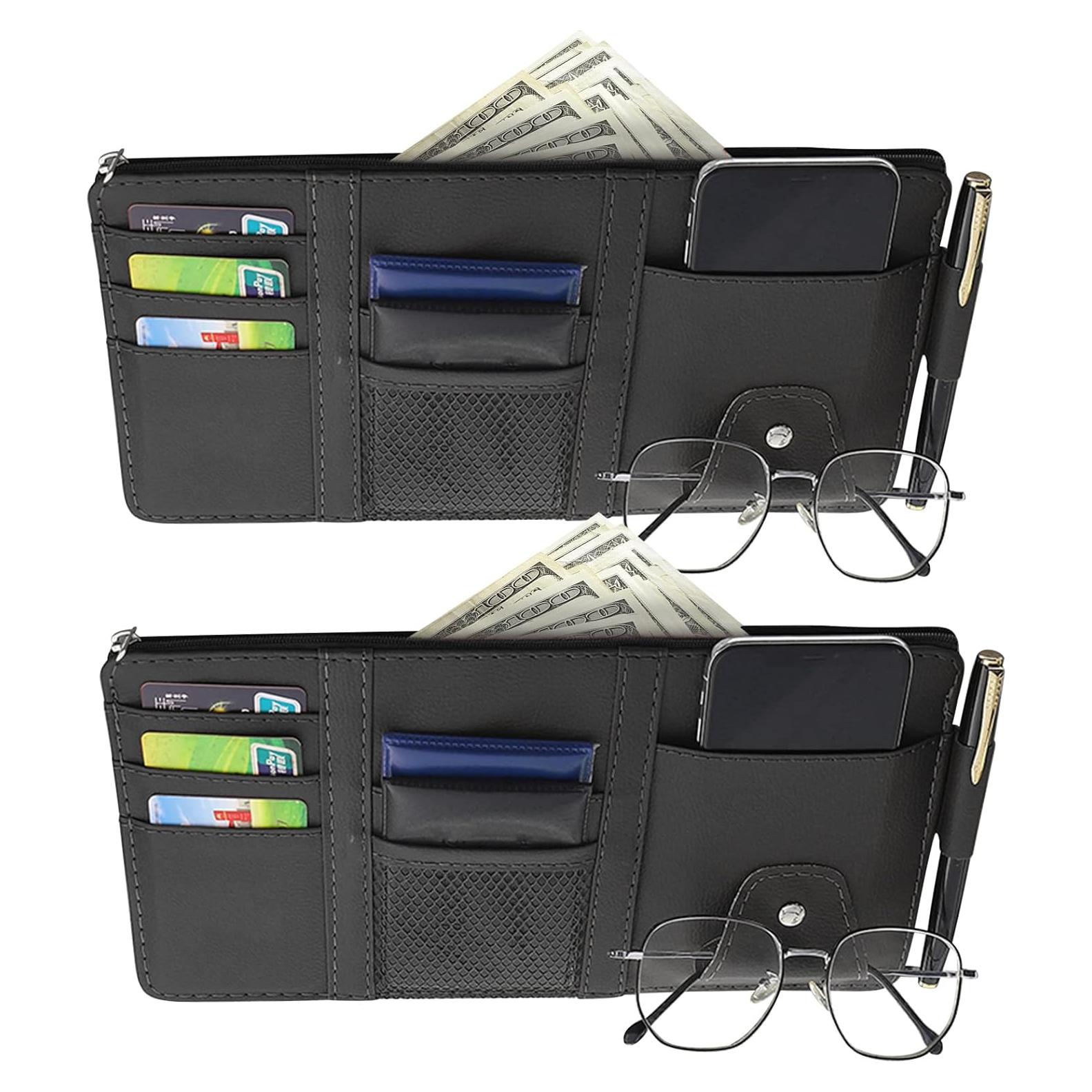 Organizador de Visera de Coche Aturmon 2 Piezas Negro