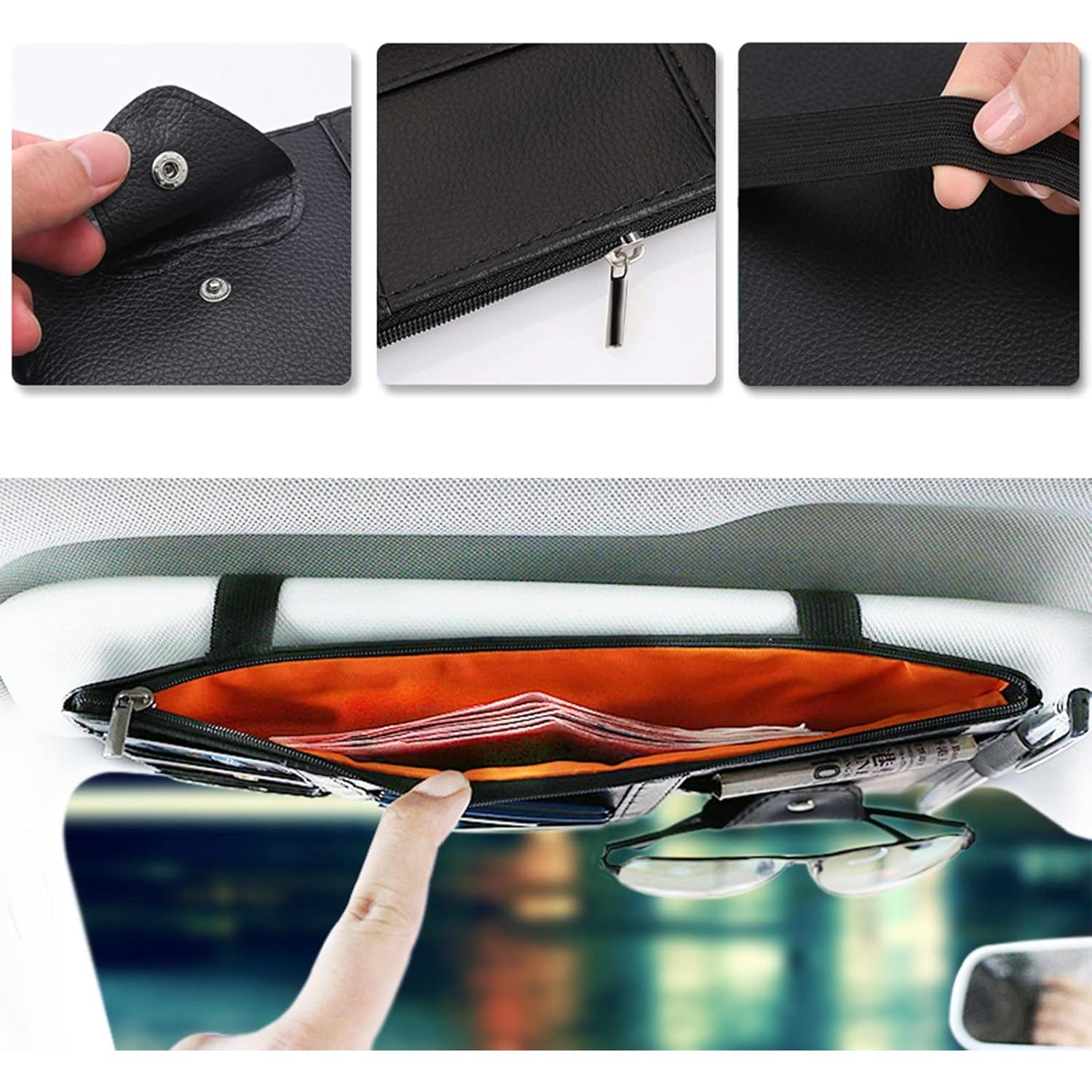 Organizador de Visera de Coche Aturmon 2 Piezas Negro