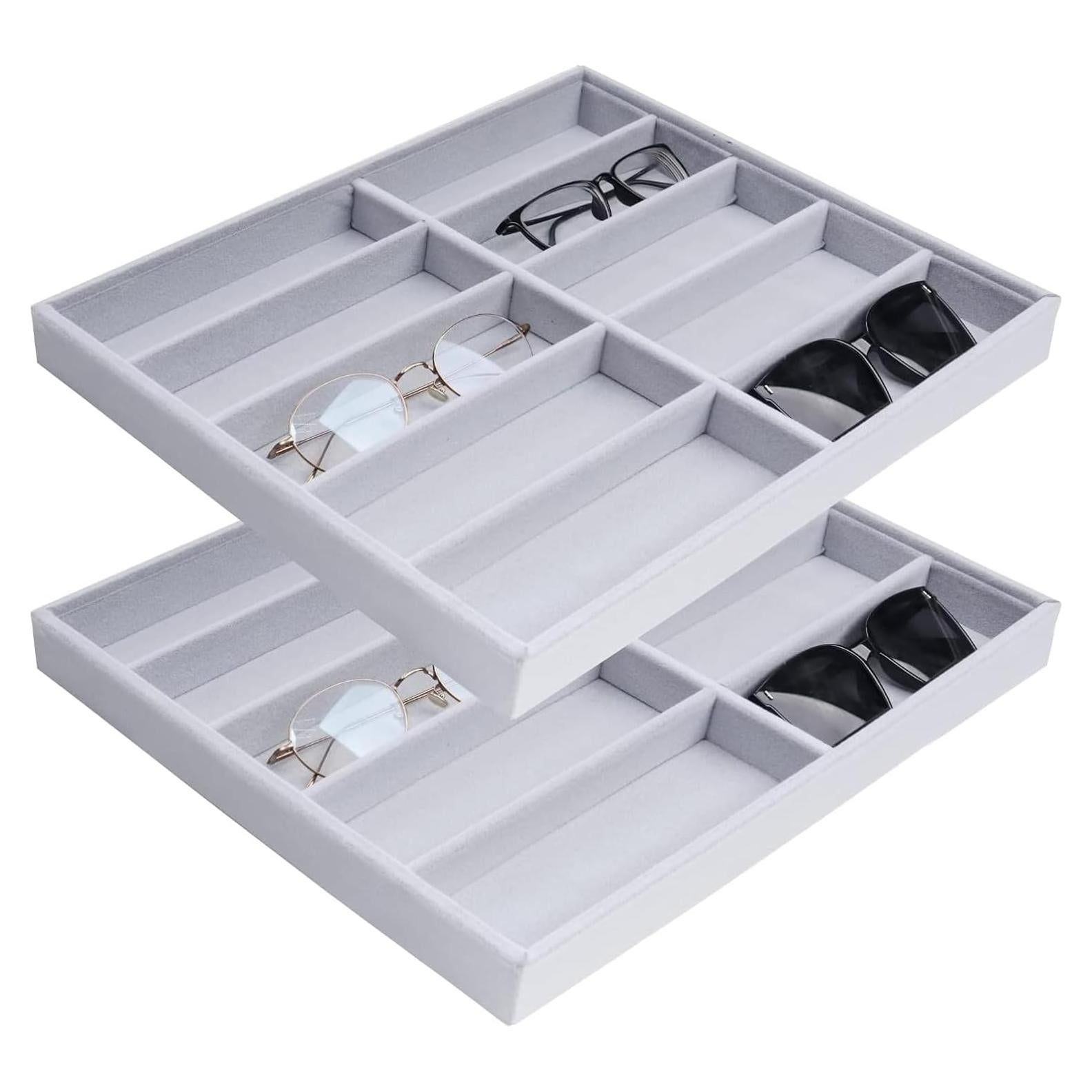 Organizador de Gafas de Sol LovelyPaws 2 Pcs Terciopelo Gris