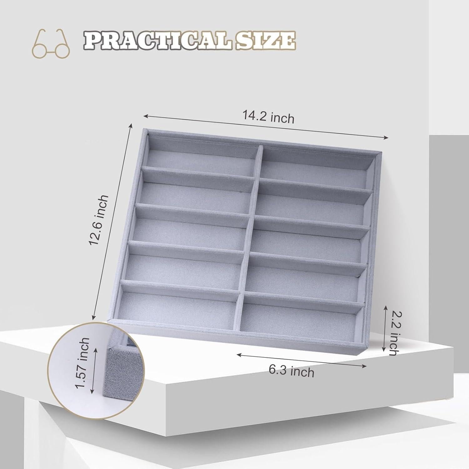 Organizador de Gafas de Sol LovelyPaws 2 Pcs Terciopelo Gris