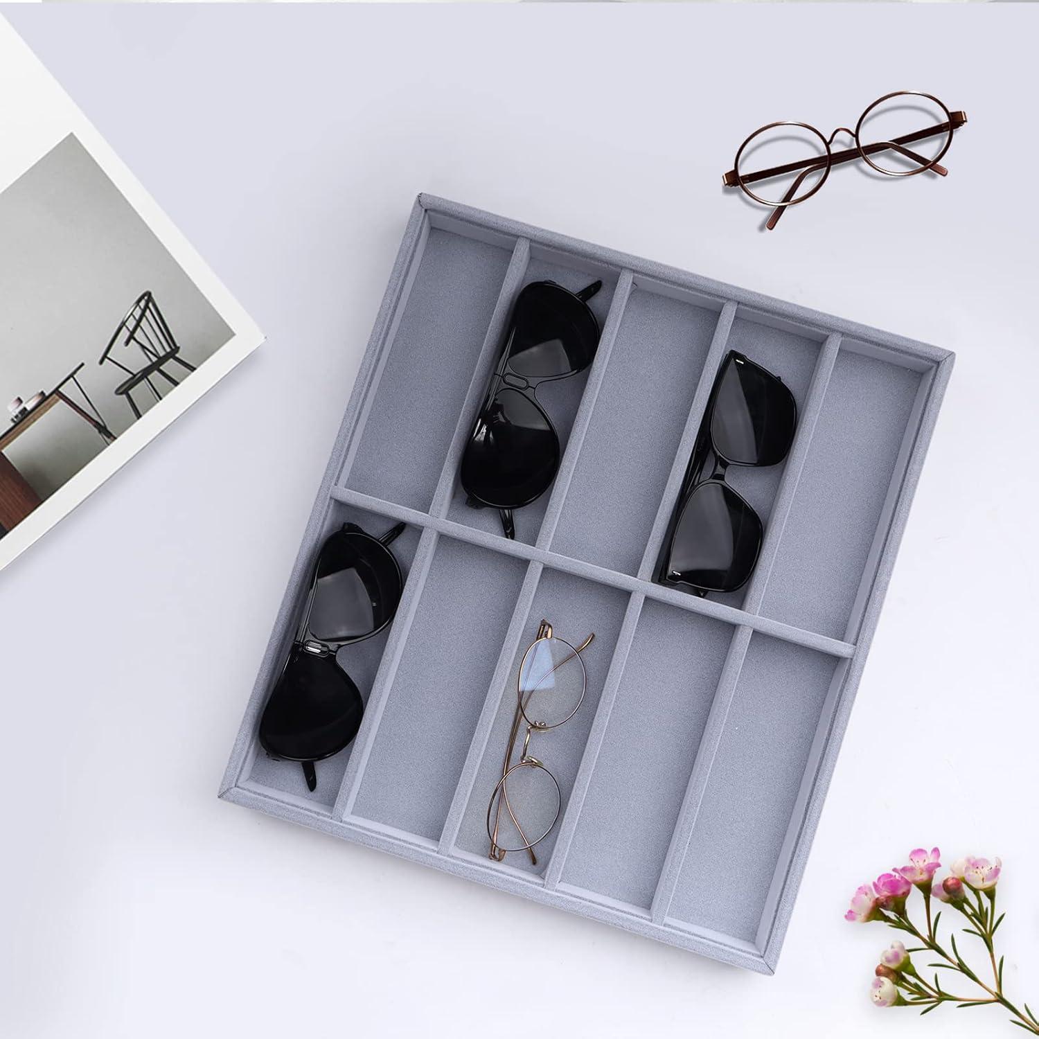 Organizador de Gafas de Sol LovelyPaws 2 Pcs Terciopelo Gris