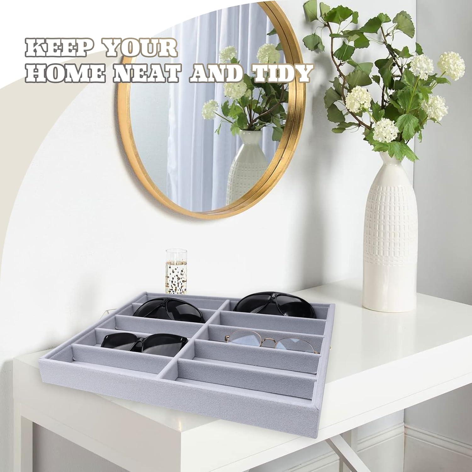 Organizador de Gafas de Sol LovelyPaws 2 Pcs Terciopelo Gris