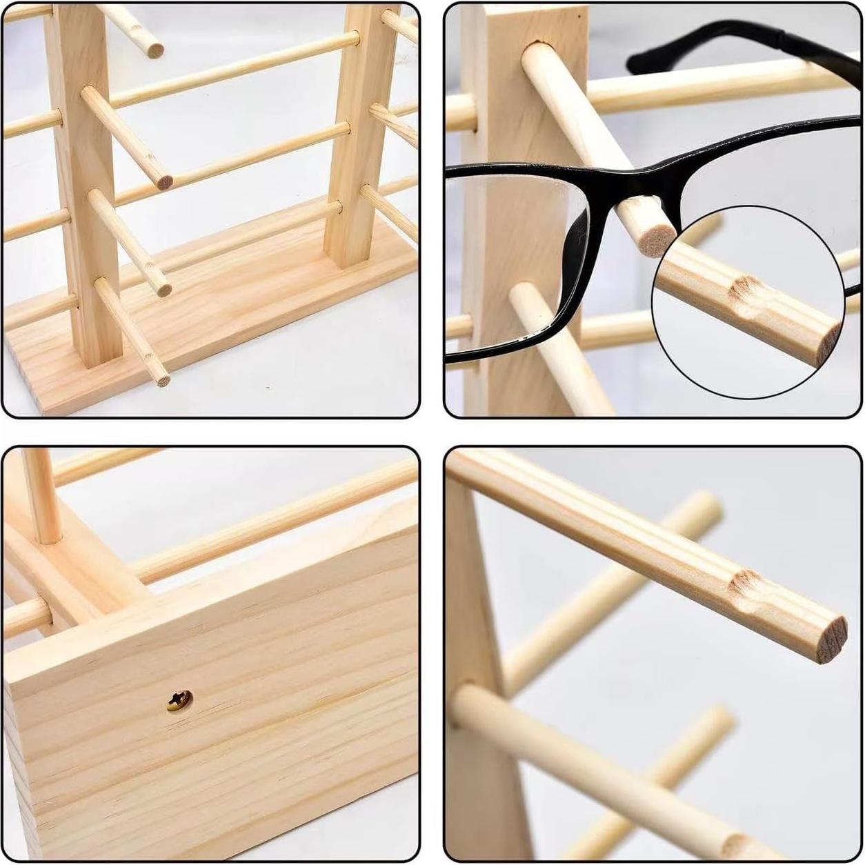 Soporte de exhibición para gafas de sol de madera 8 niveles