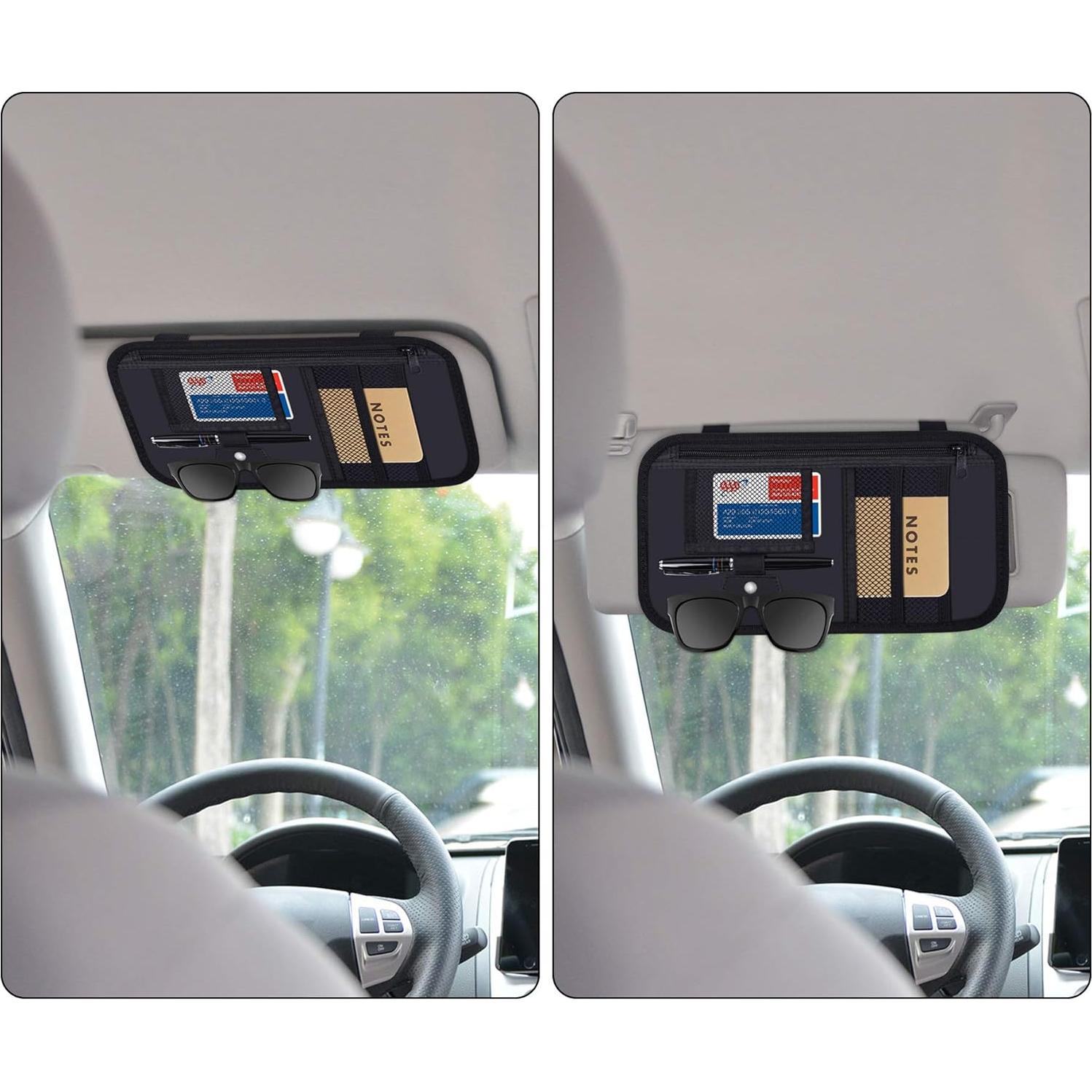 Organizador de Visera de Coche Wisdompro Negro 17x30 cm