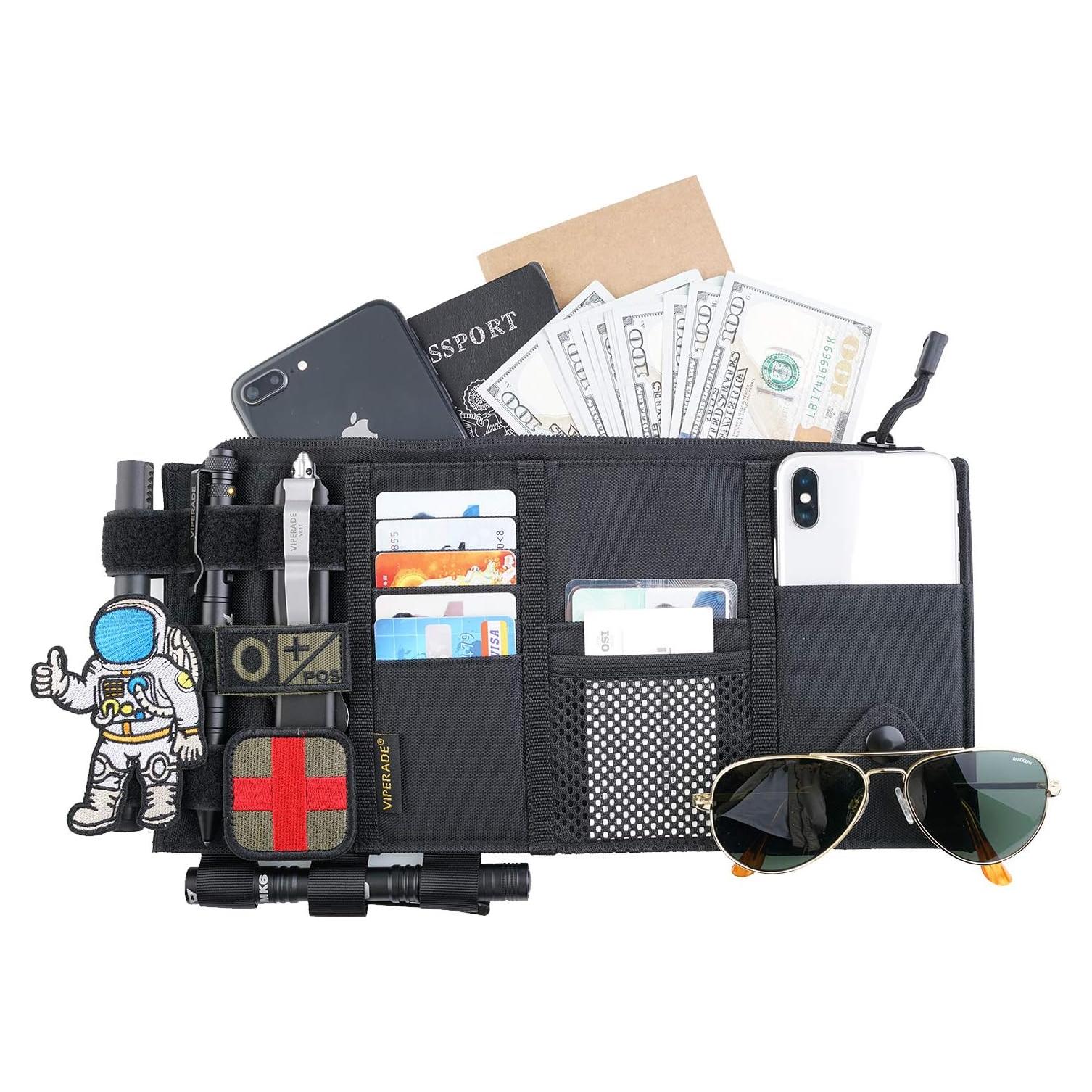 Organizador de Visera de Coche VIPERADE Negro 35x15 cm