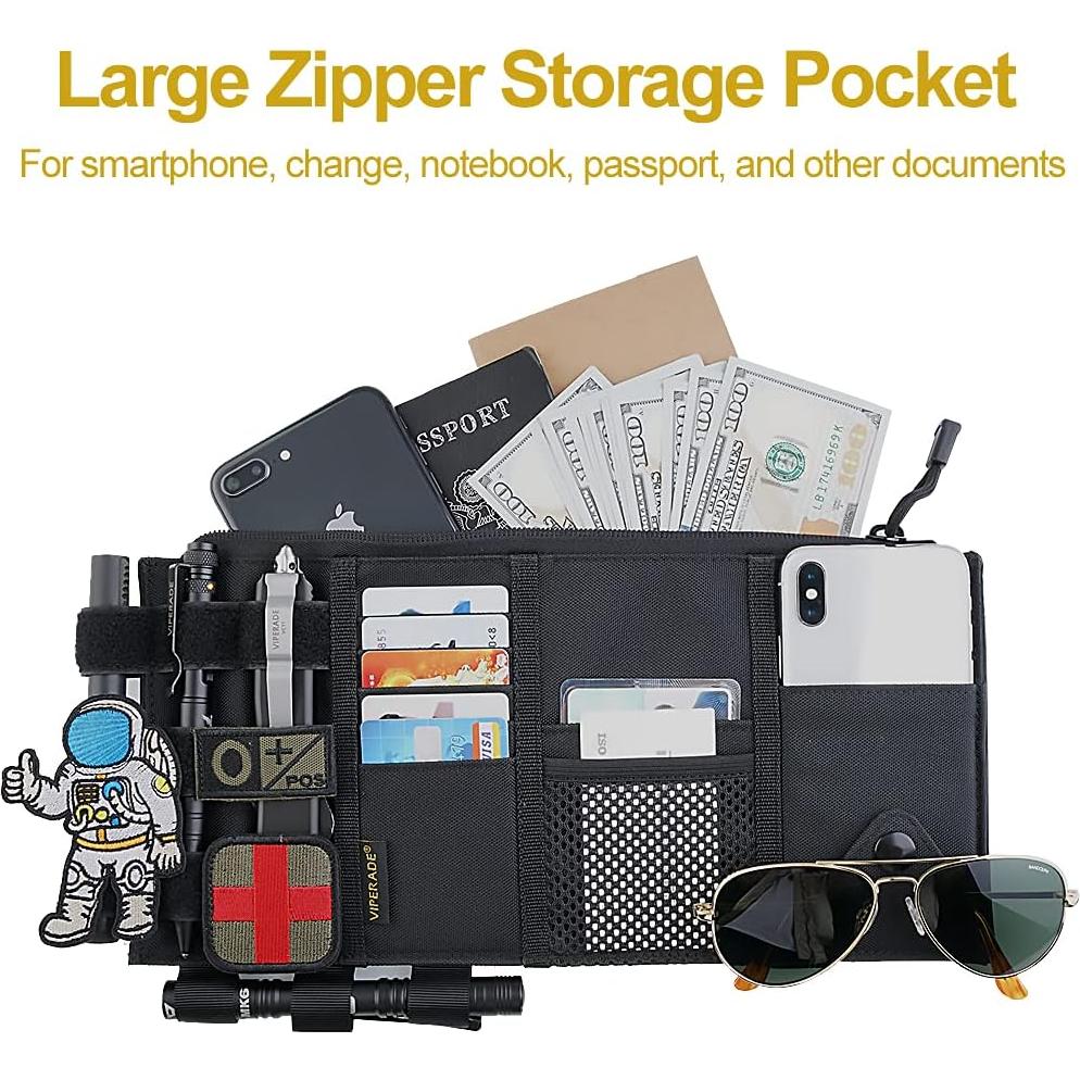 Organizador de Visera de Coche VIPERADE Negro 35x15 cm