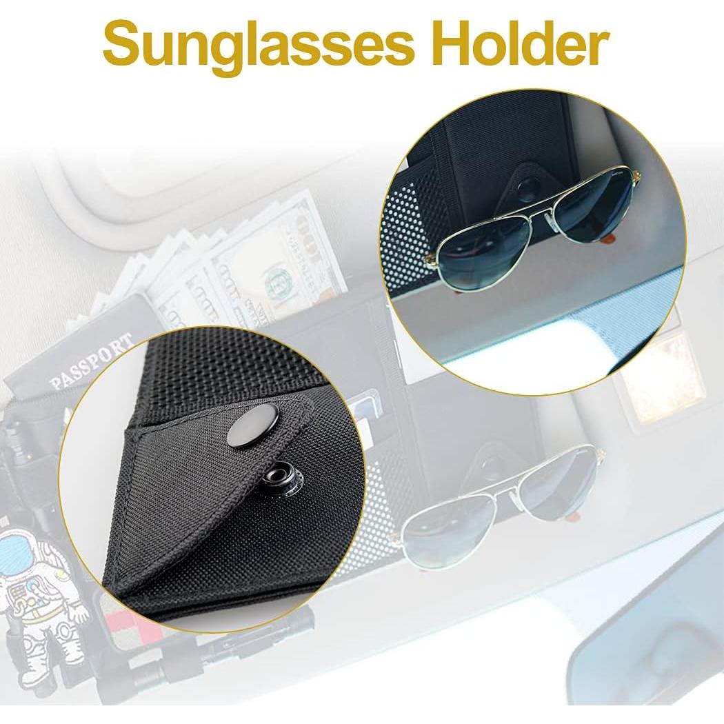 Organizador de Visera de Coche VIPERADE Negro 35x15 cm