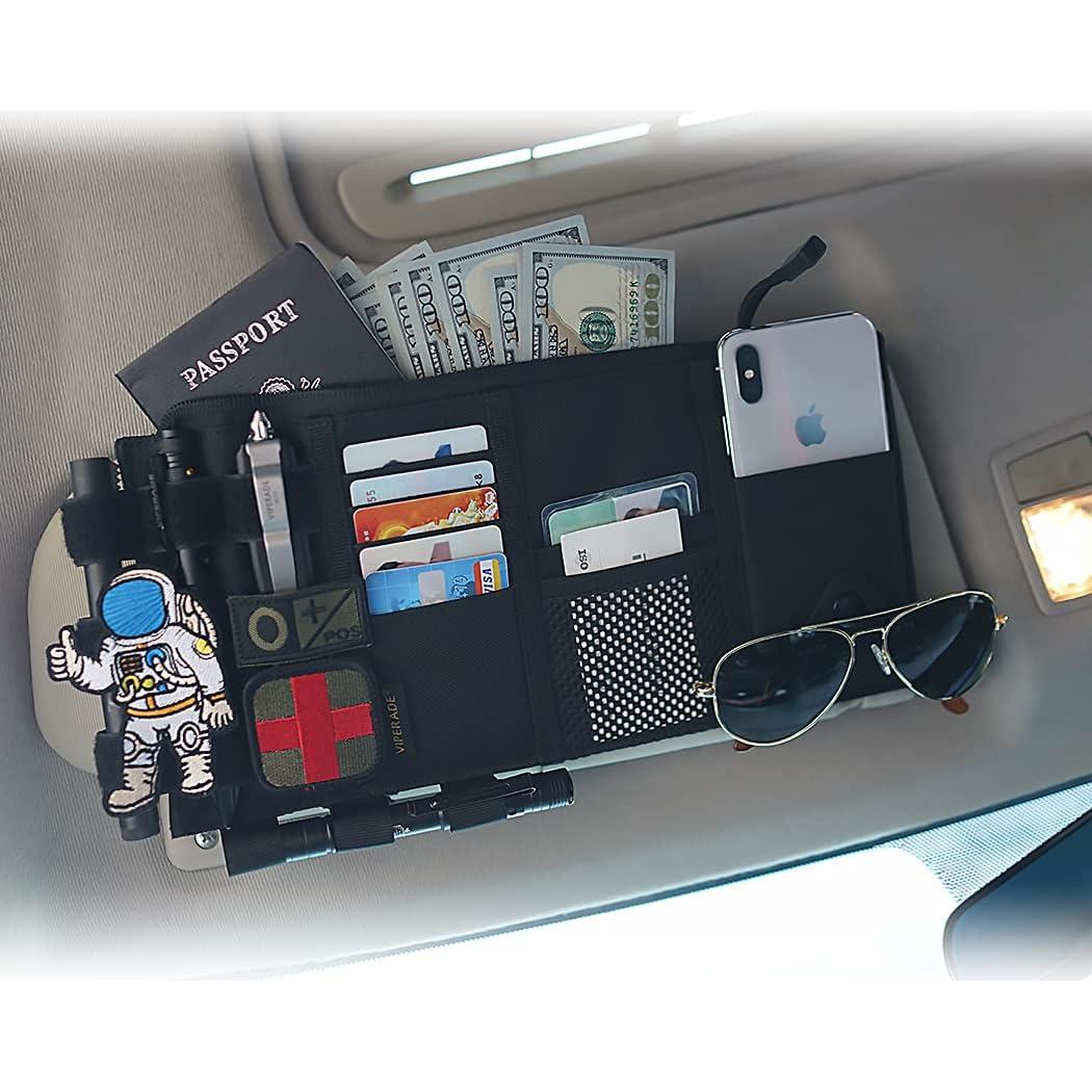 Organizador de Visera de Coche VIPERADE Negro 35x15 cm