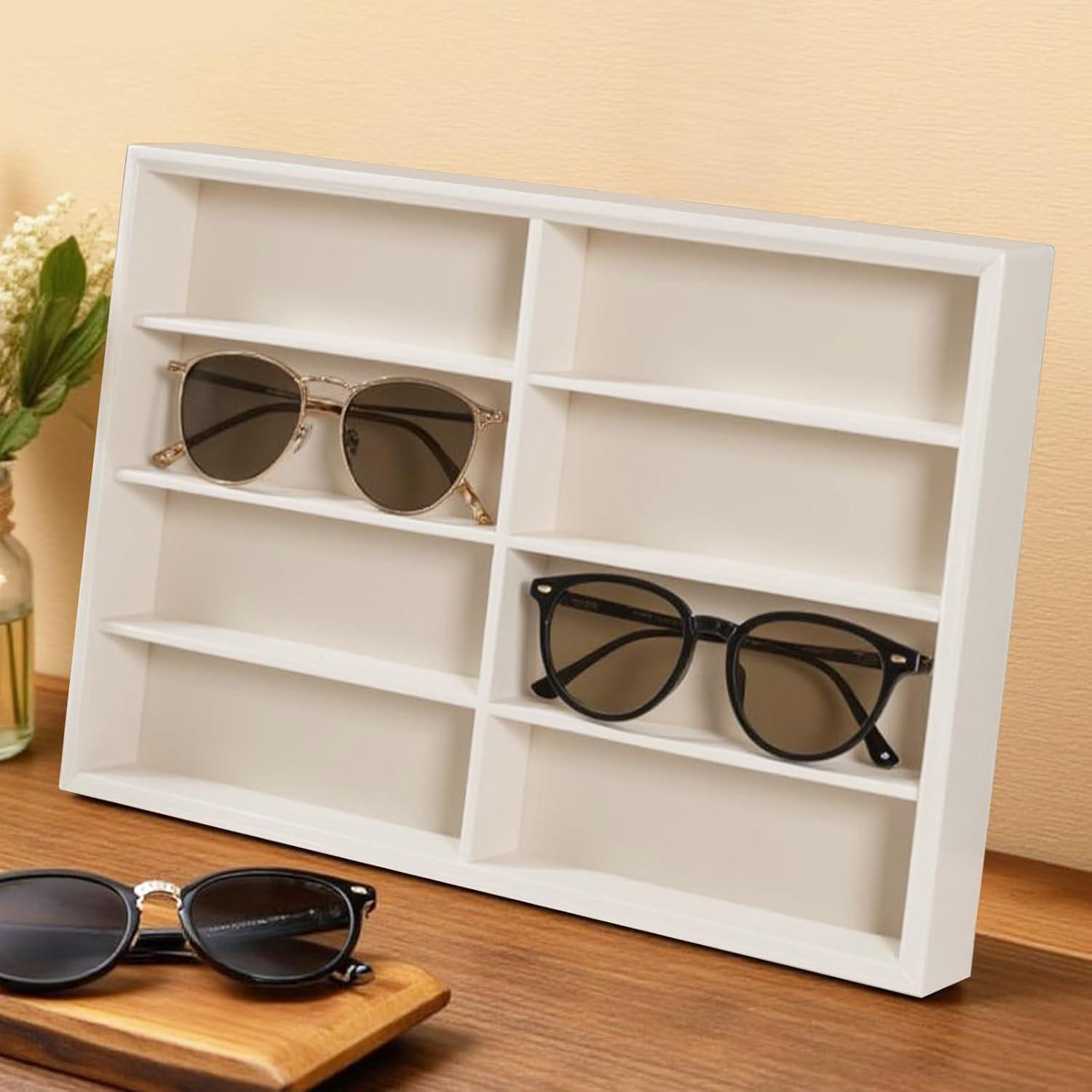 Organizador de Gafas XCRUI Beige 8 Compartimentos Apilable