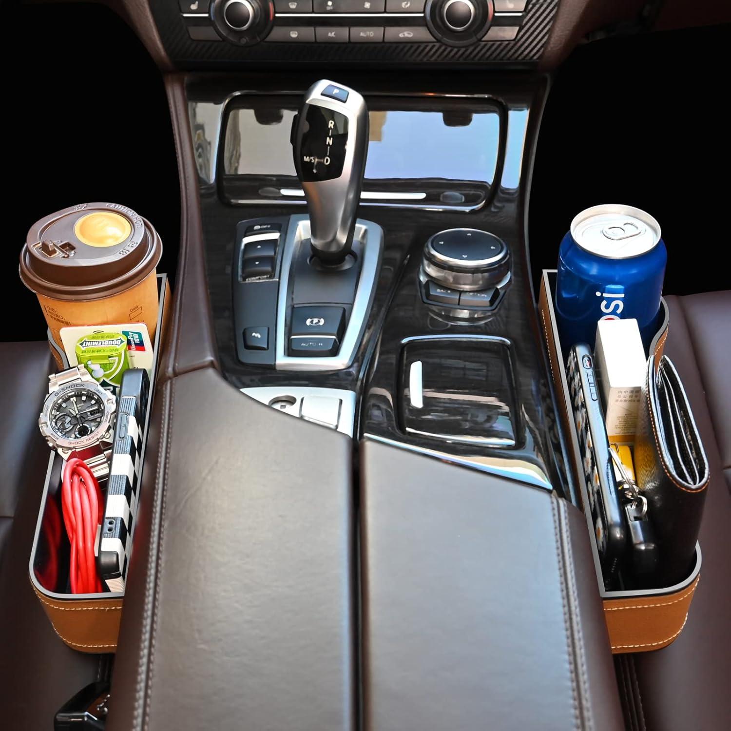 Organizador de Asiento de Coche Jiaji con Portavasos 2 Pzas