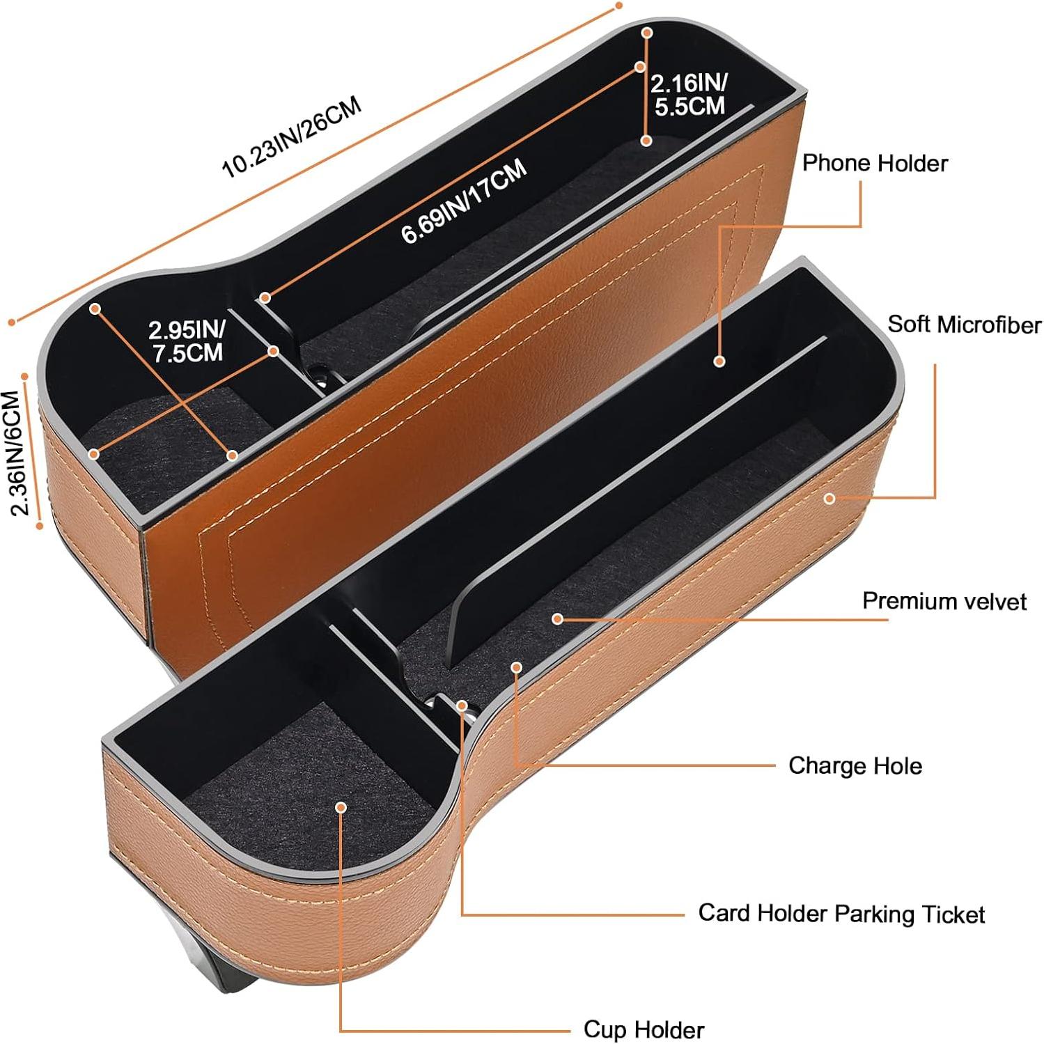 Organizador de Asiento de Coche Jiaji con Portavasos 2 Pzas