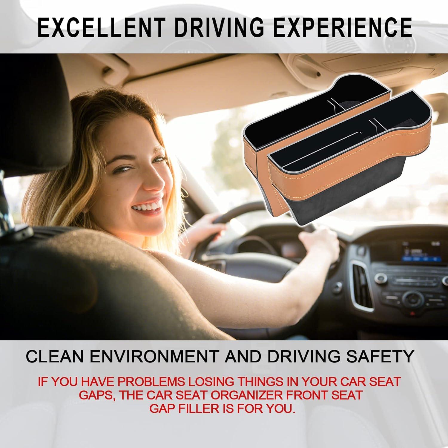 Organizador de Asiento de Coche Jiaji con Portavasos 2 Pzas