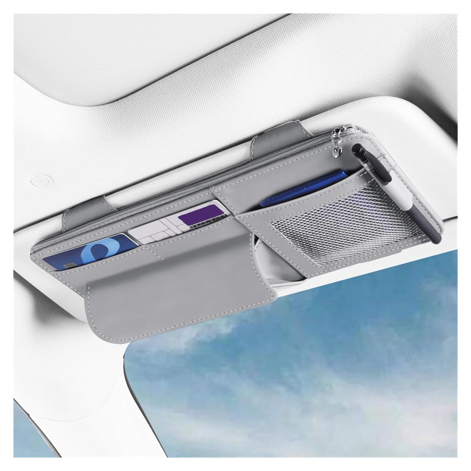 Organizador de Visera de Coche WiiLemz en Cuero Gris