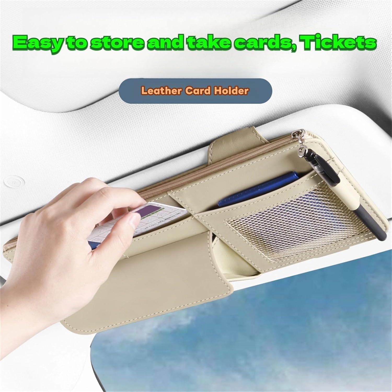 Organizador de Visera de Coche WiiLemz en Cuero Gris