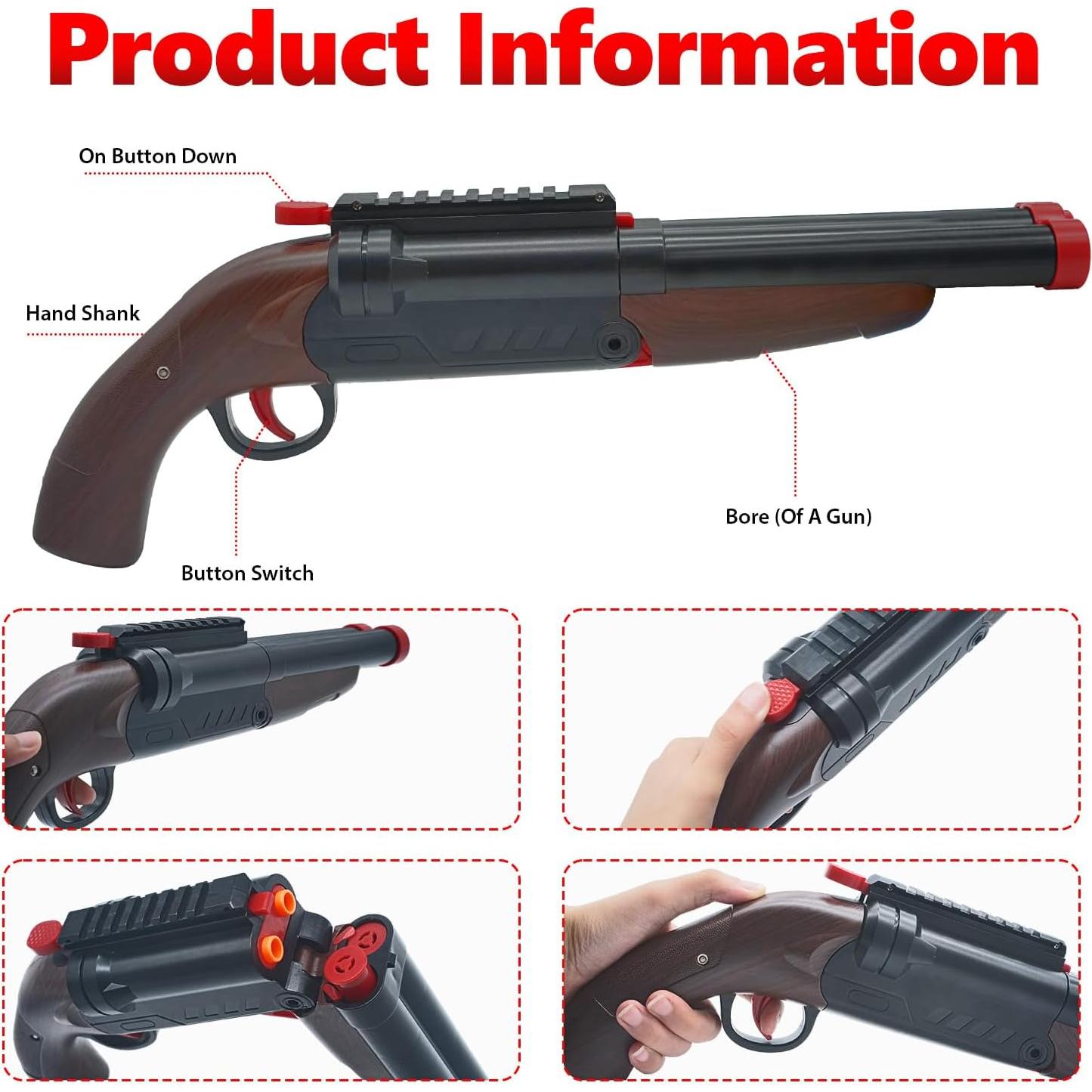 Blaster de Juguete Doble Caño - Chorro de Espuma 76 cm