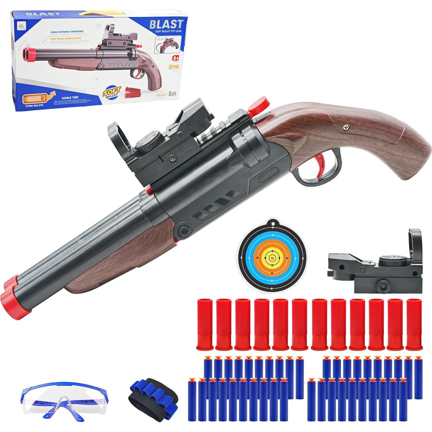 Blaster de Juguete Doble Caño - Chorro de Espuma 76 cm