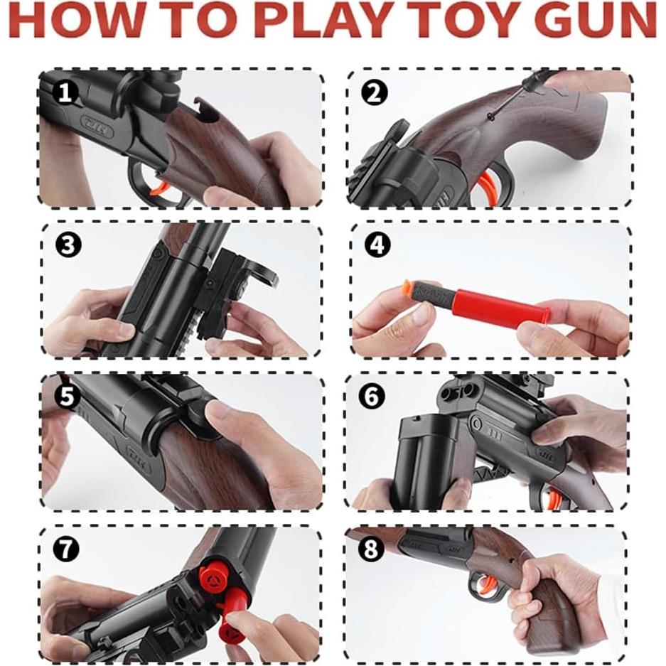 Blaster de Juguete Doble Caño - Chorro de Espuma 76 cm