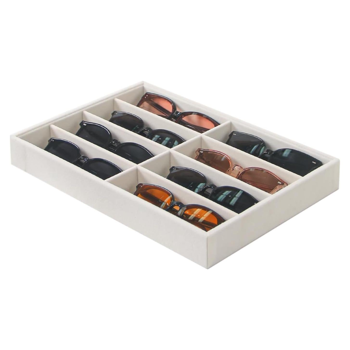Organizador de Gafas Justsoso Terciopelo Beige 35x24 cm