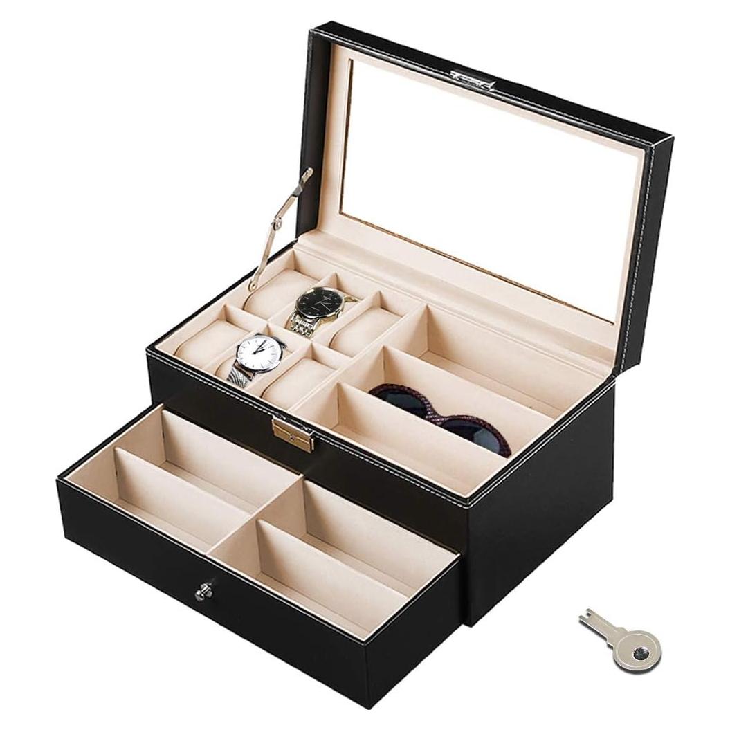 Estuche Organizador de Gafas y Relojes Jolitac 12 Compartimentos
