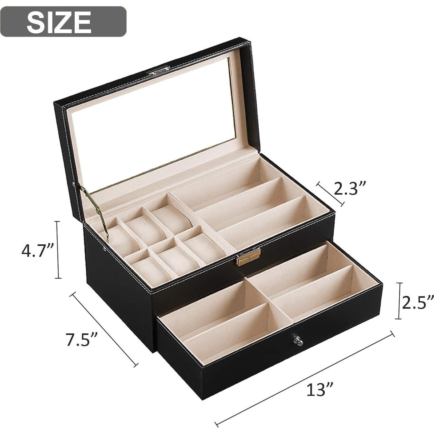 Estuche Organizador de Gafas y Relojes Jolitac 12 Compartimentos