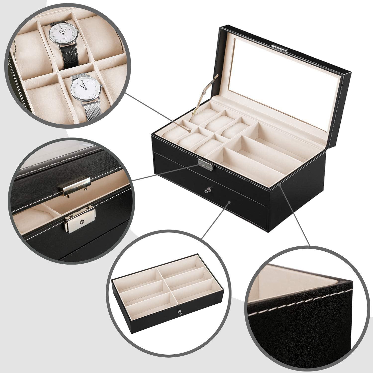 Estuche Organizador de Gafas y Relojes Jolitac 12 Compartimentos