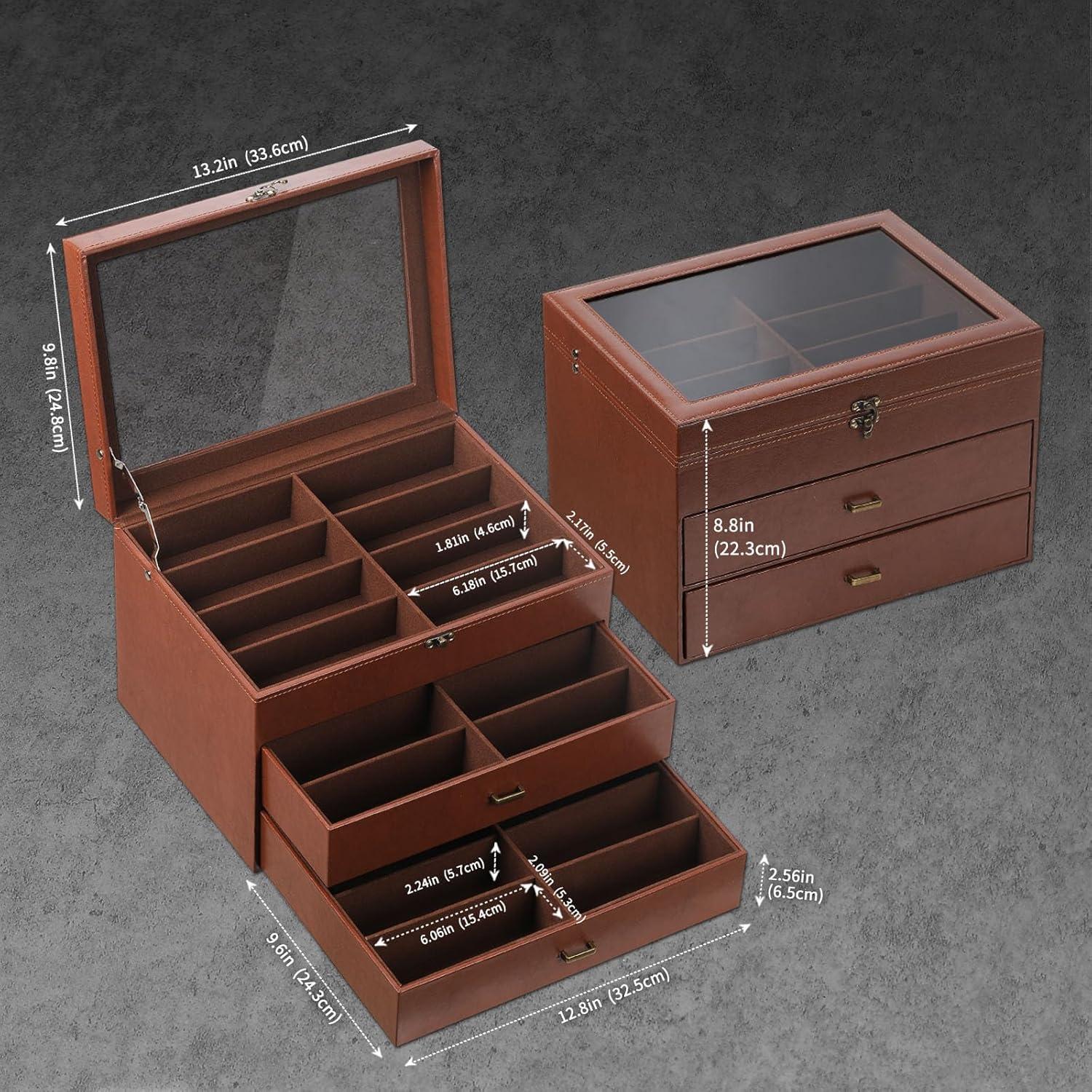 Caja Organizadora de Gafas AUTOARK de Cuero y Terciopelo 24 Piezas