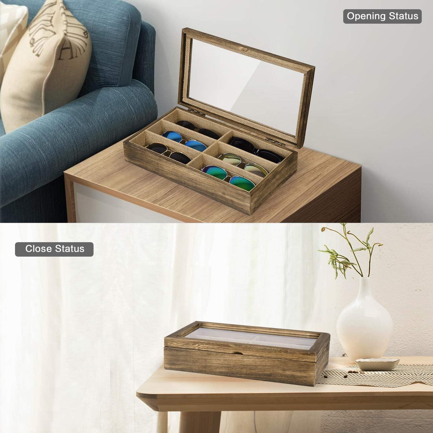 Caja Organizadora de Gafas SRIWATANA Madera Retro 6 Compartimentos