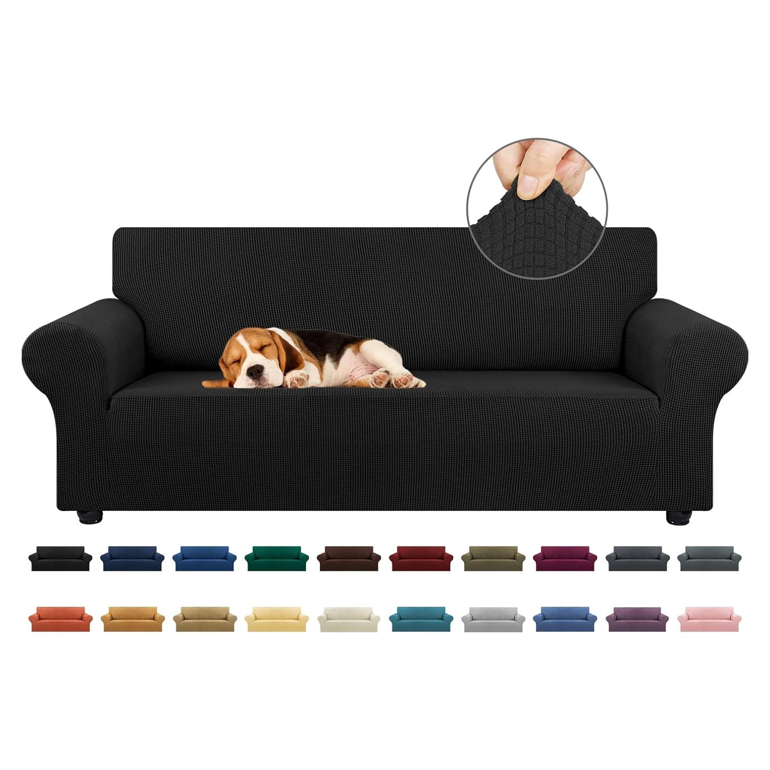 Funda de Sofá Stretch KEKUOU Grande Negra 198-238 cm