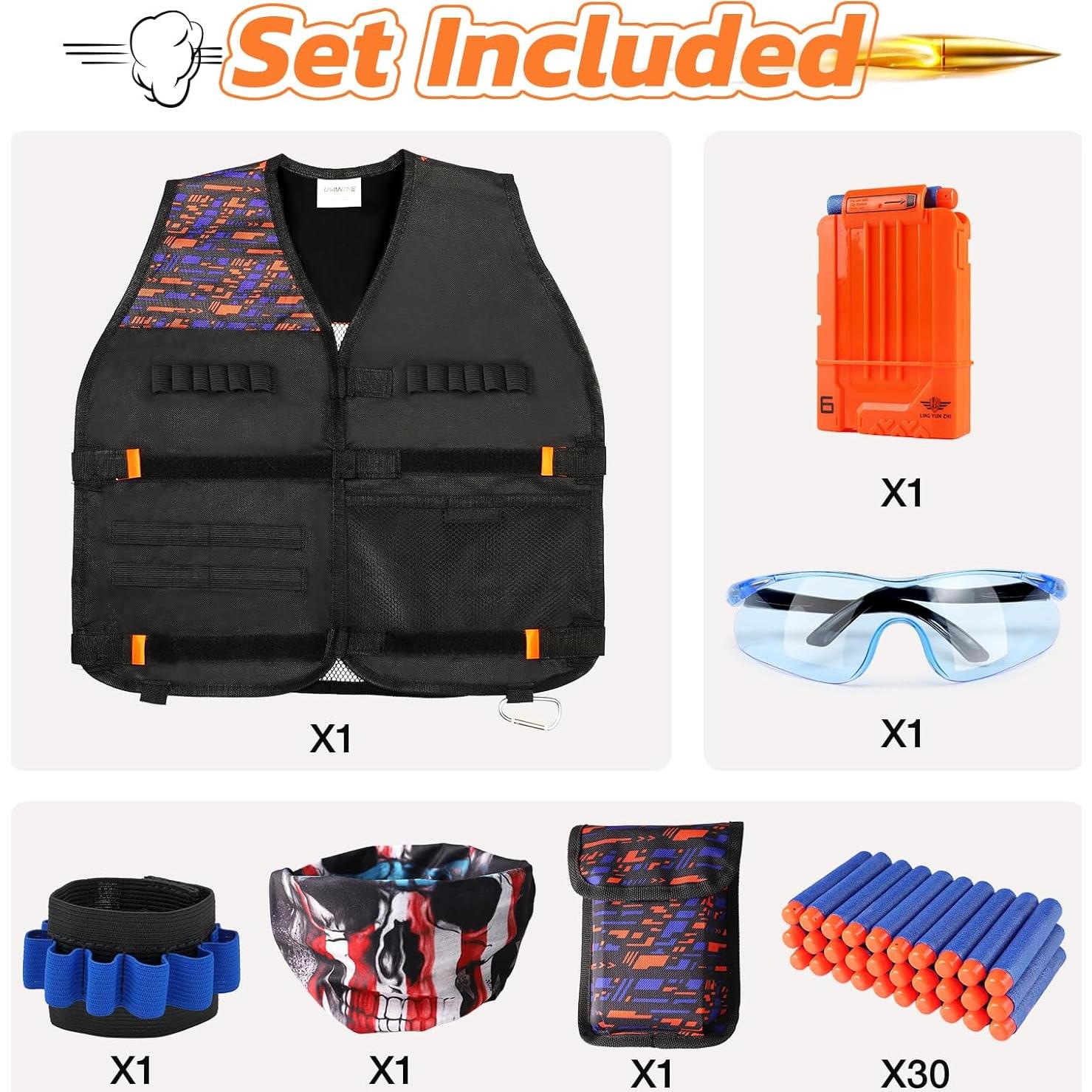 Chaleco Táctico UWANTME para Niños con Dardos y Más