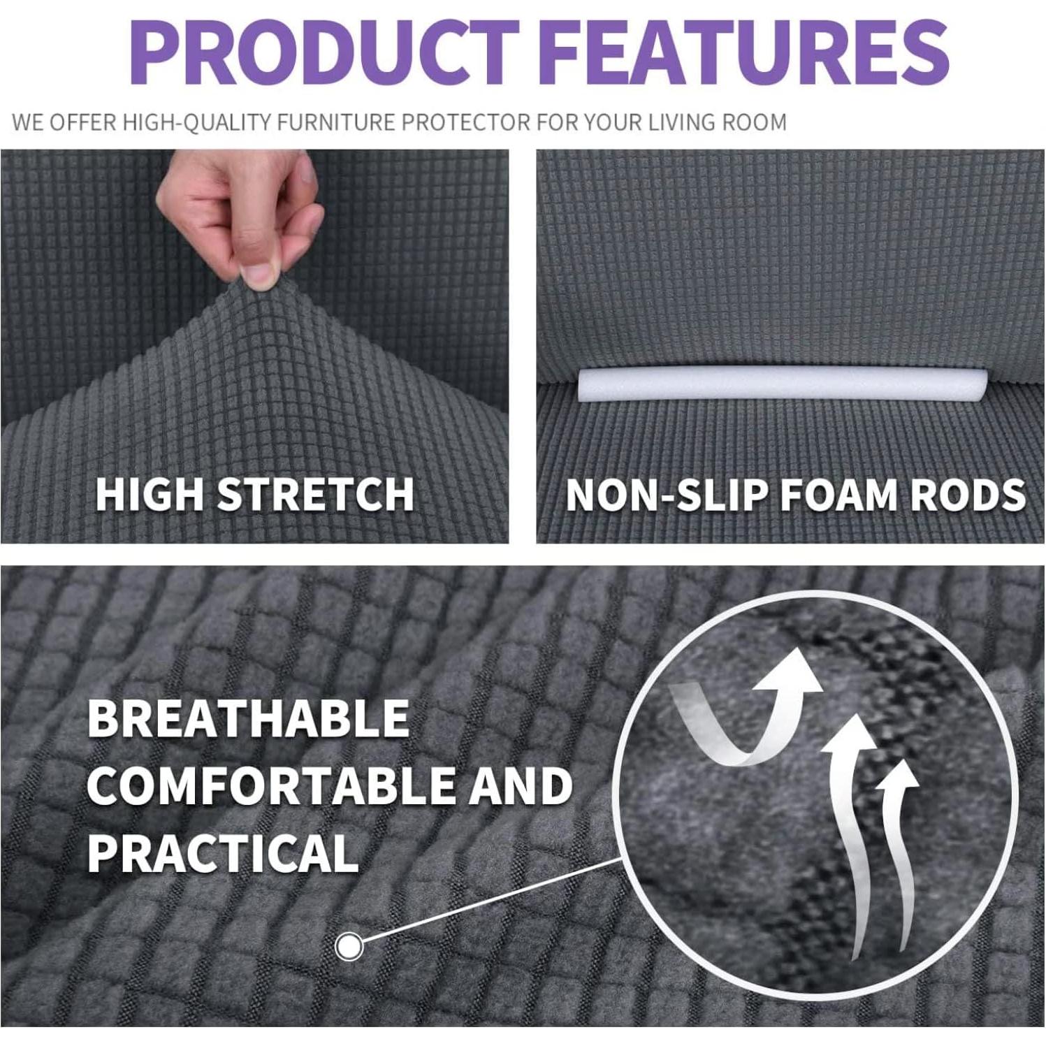 Funda de Sofá Universal ZNSAYOTX 72-92" Gris Oscuro