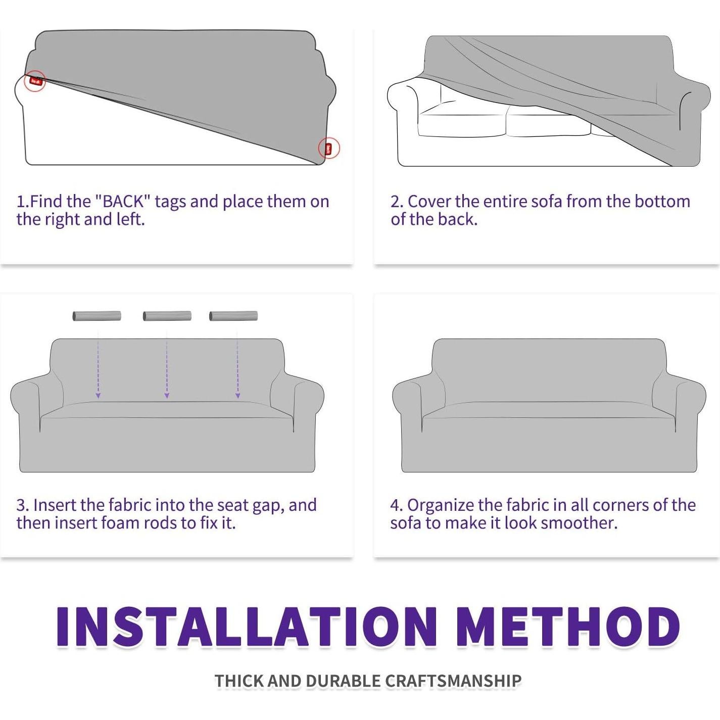 Funda de Sofá Universal ZNSAYOTX 72-92" Gris Oscuro
