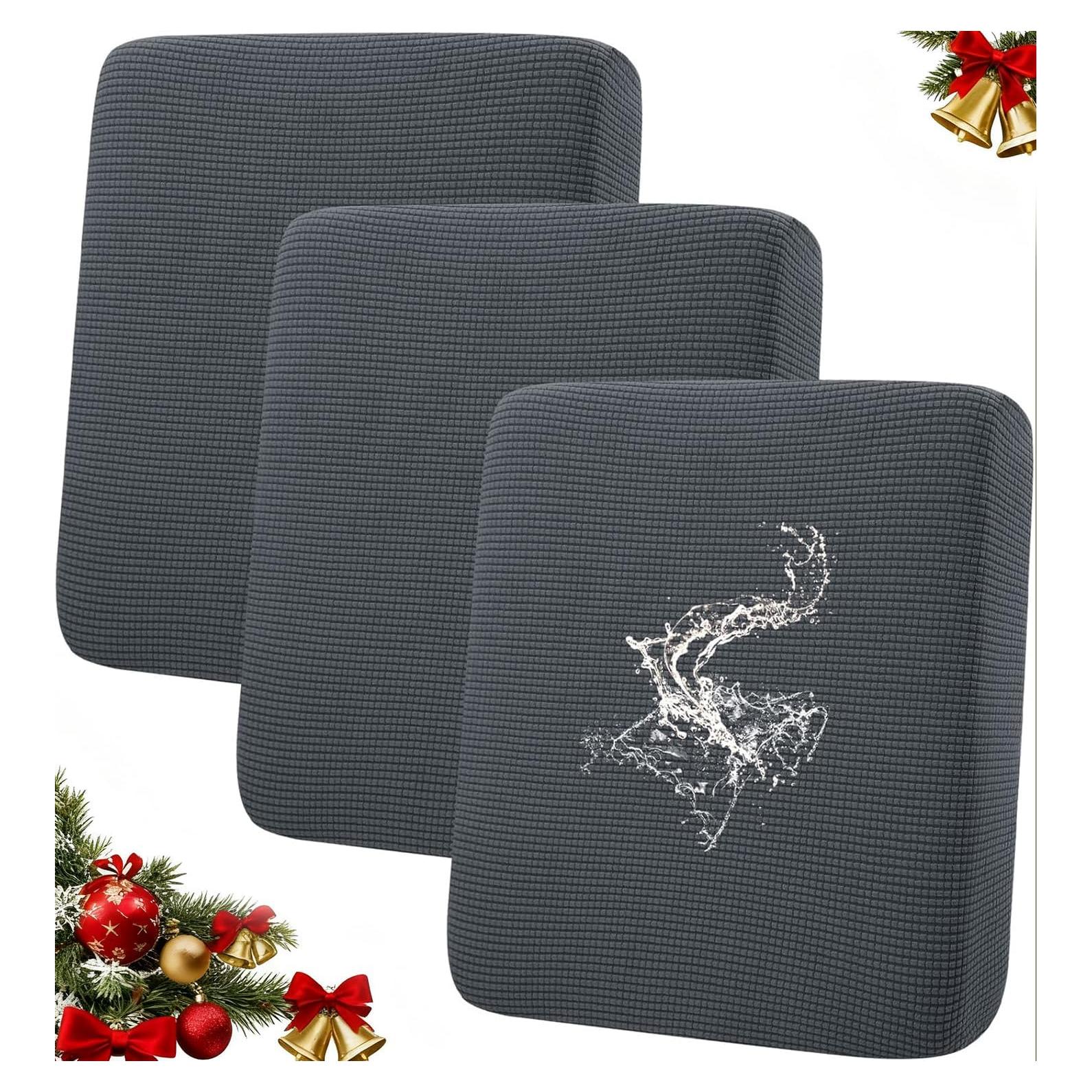 Cubiertas de Cojín de Sofá Impermeables Hyha 3P Gris Antideslizante