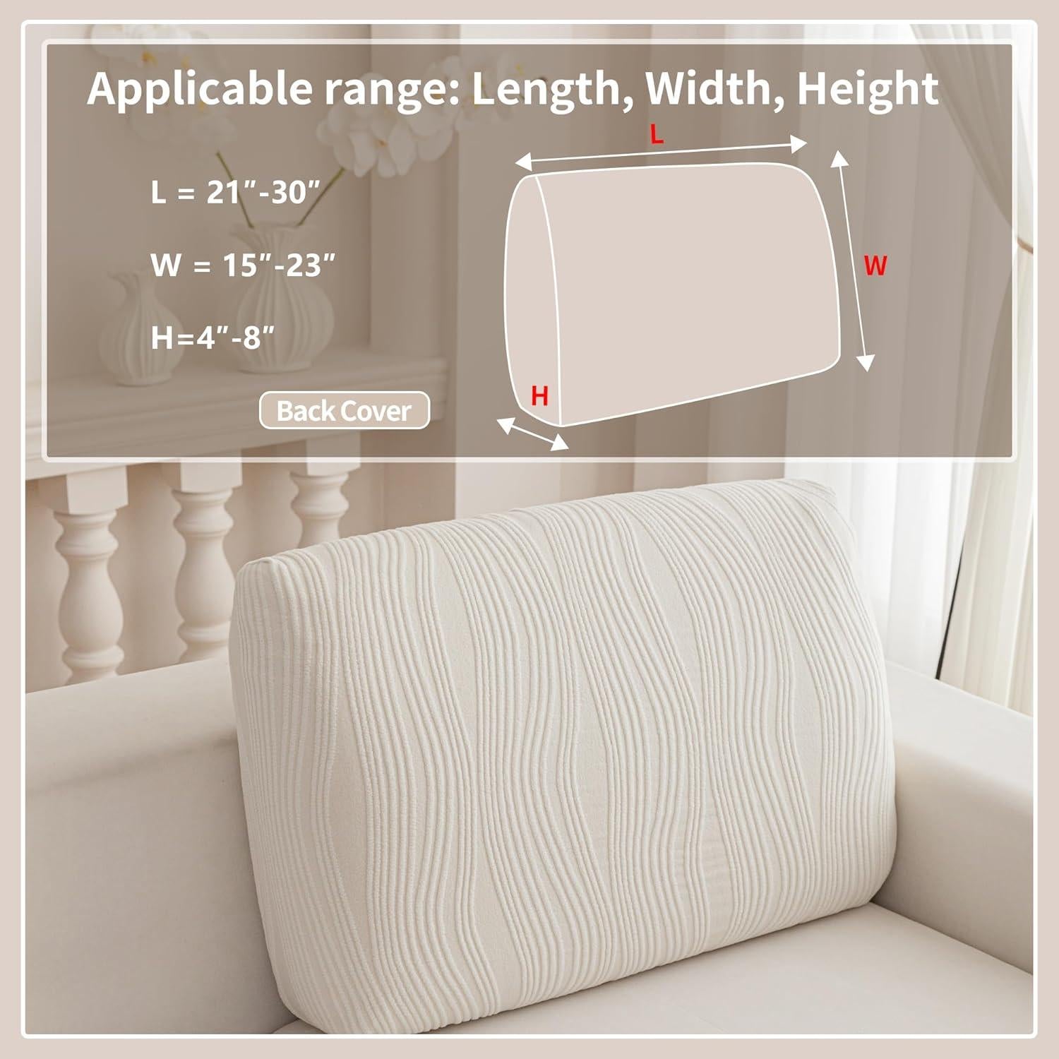 Funda de sofá elástica QIANMEW 1PC Marfil para L y modular