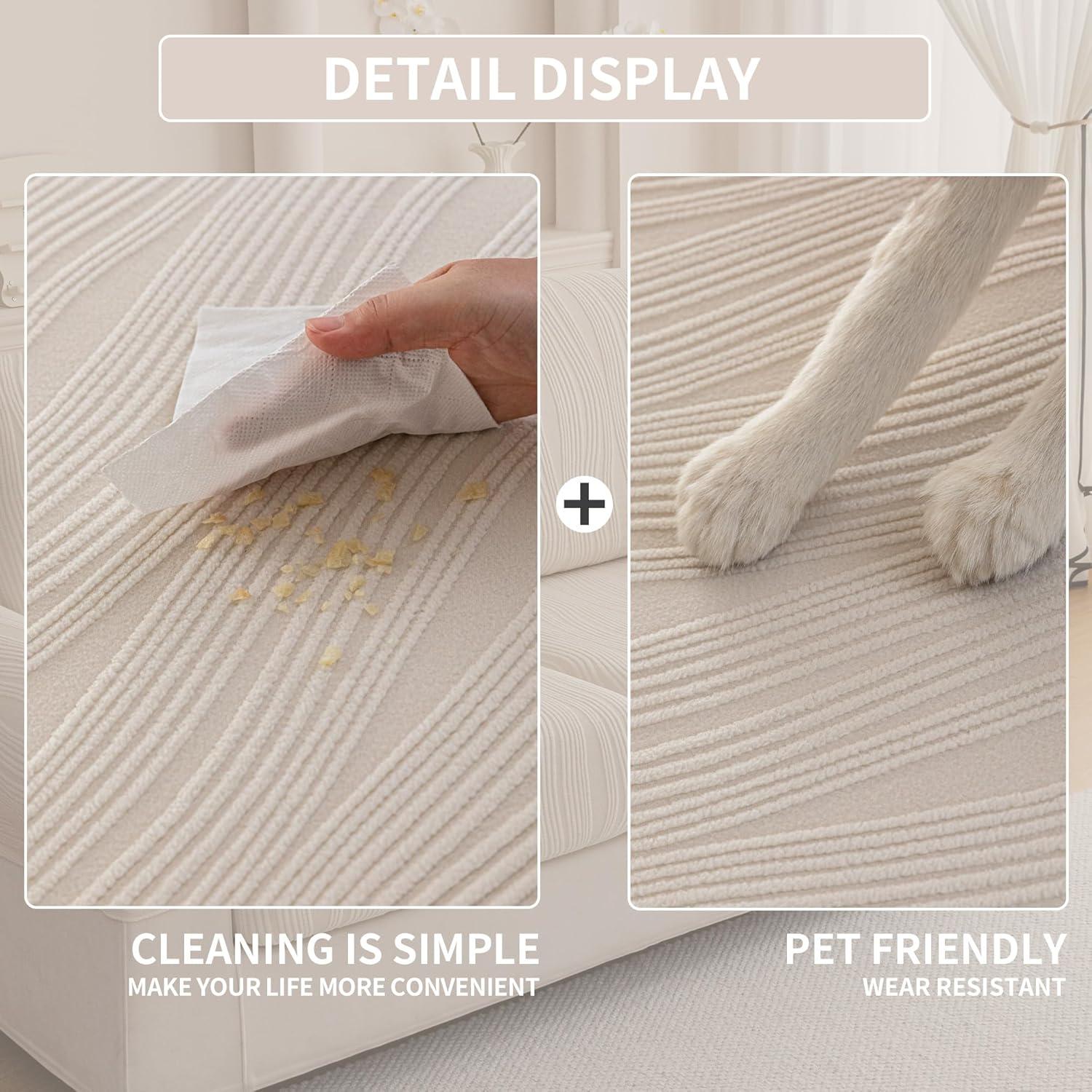 Funda de sofá elástica QIANMEW 1PC Marfil para L y modular