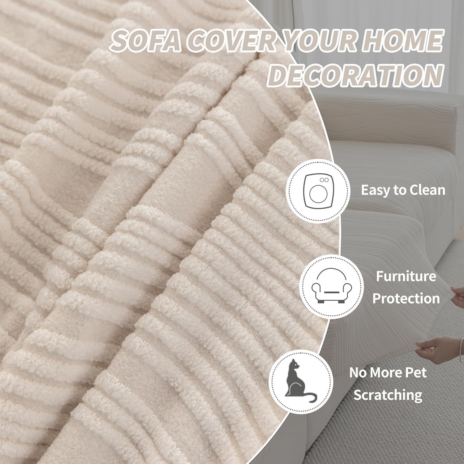 Funda de sofá elástica QIANMEW 1PC Marfil para L y modular