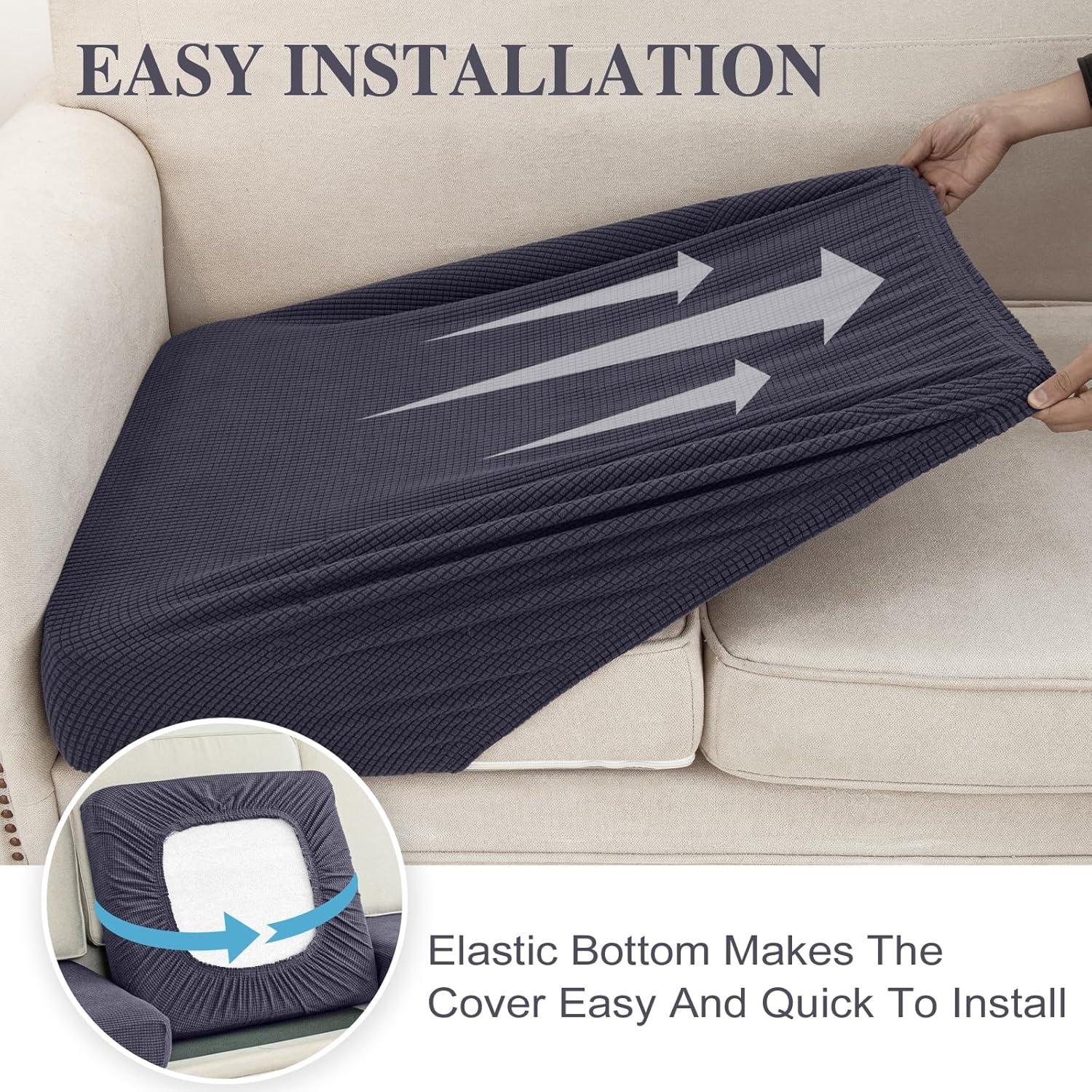 Fundas de Cojines de Sofá LA MEACK 3 Piezas Gris Oscuro