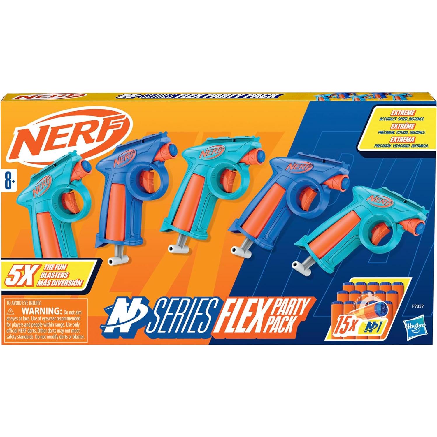 Paquete Fiesta Nerf N Series 5 Blasters 15 Dardos N1 8+