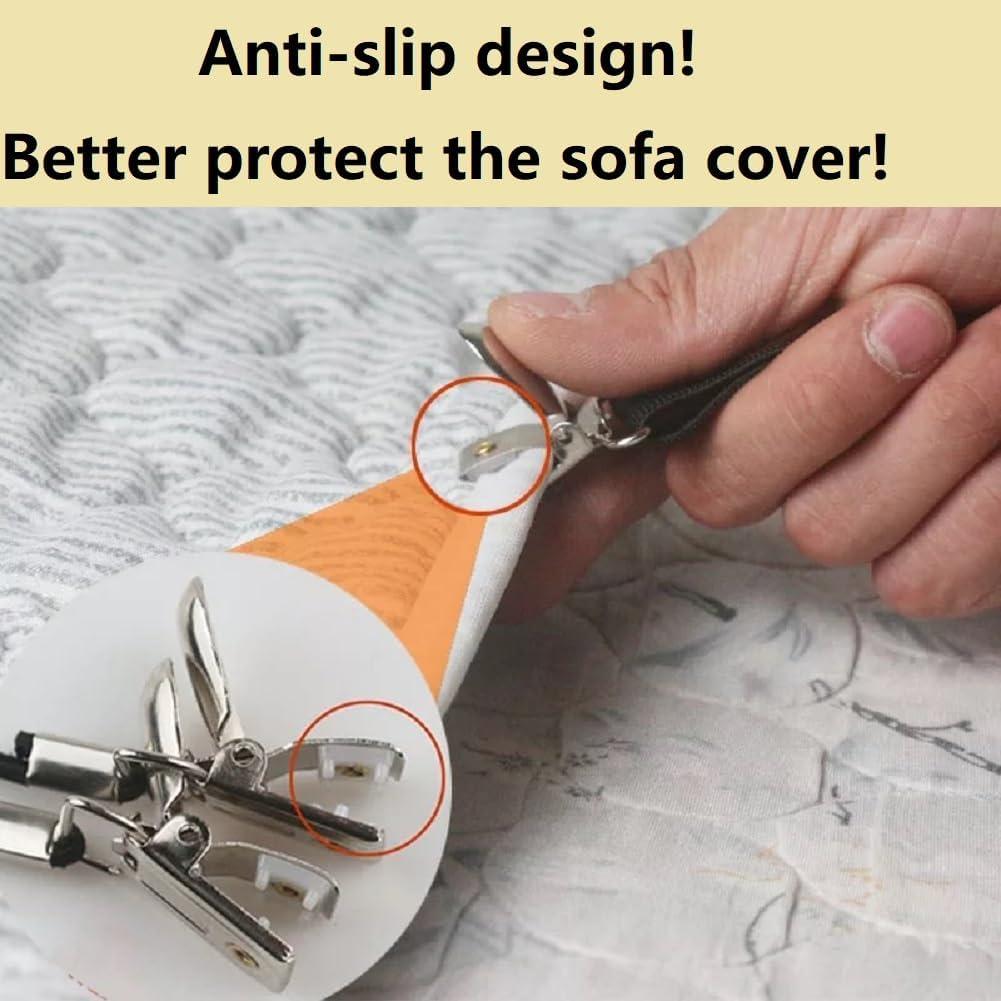 Correas Sostenedor Fundas Sofá Elásticas Ajustables 4 Pcs Negro