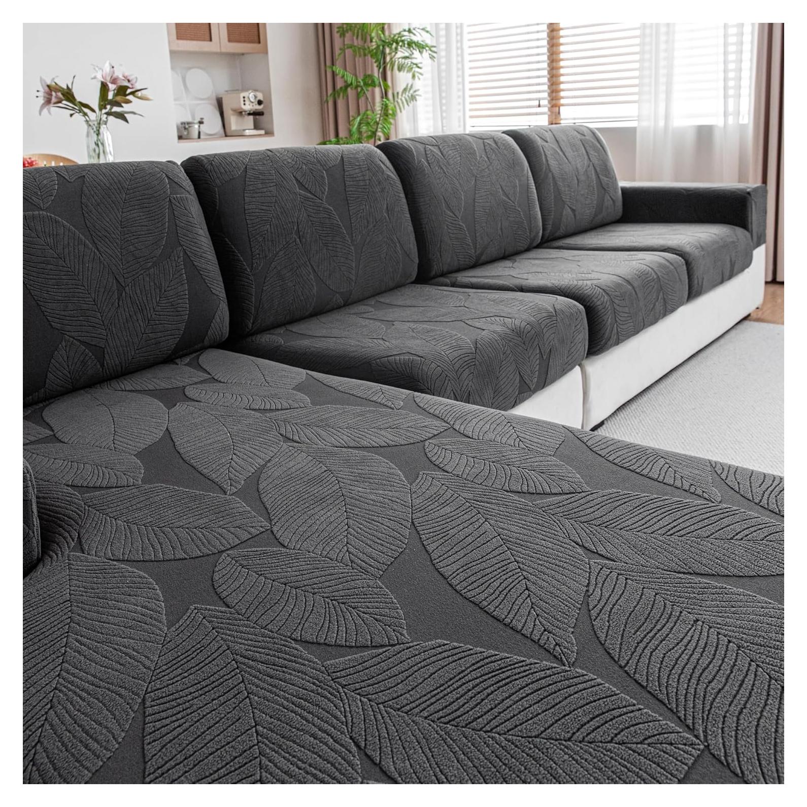 Funda de Sofá Seccional QIANMEW Gris Oscuro Lavable 1PC