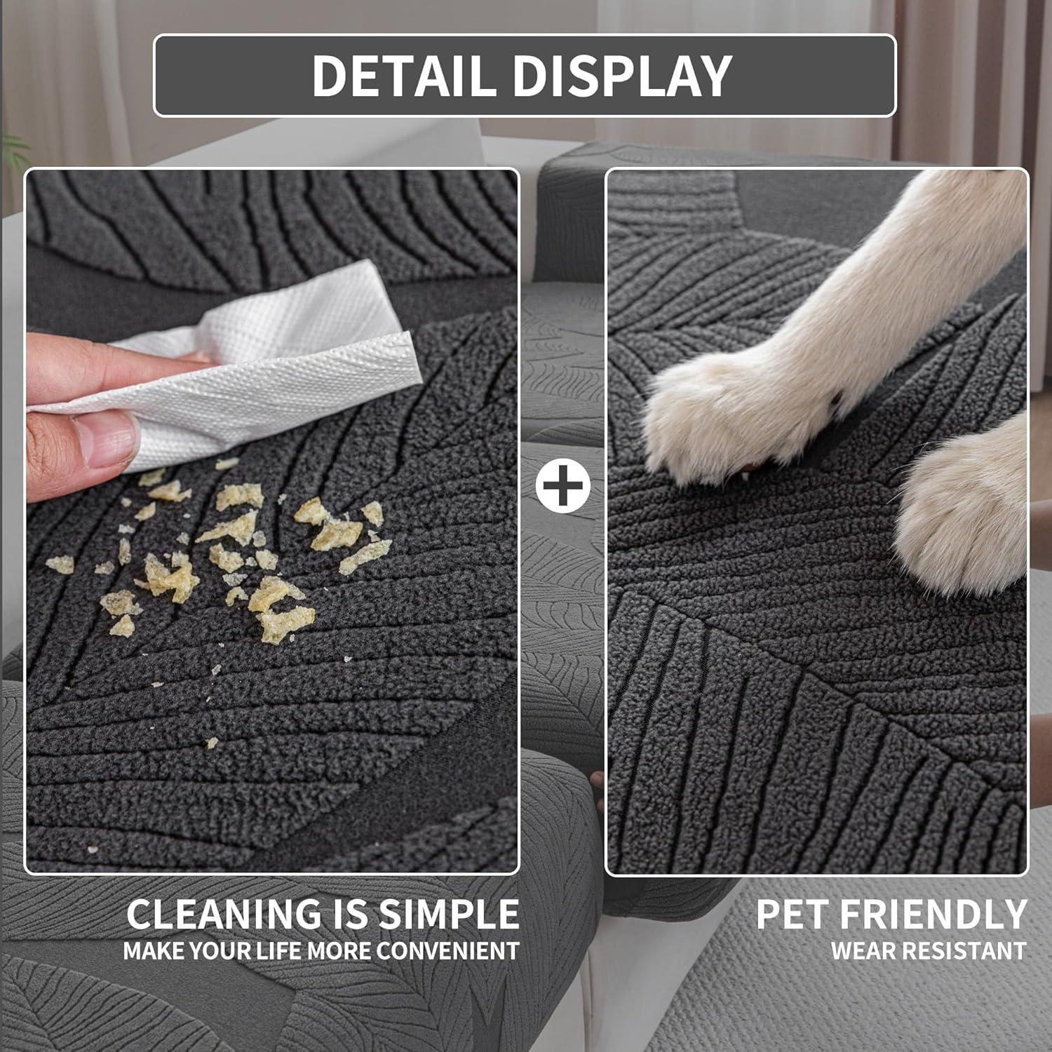 Funda de Sofá Seccional QIANMEW Gris Oscuro Lavable 1PC