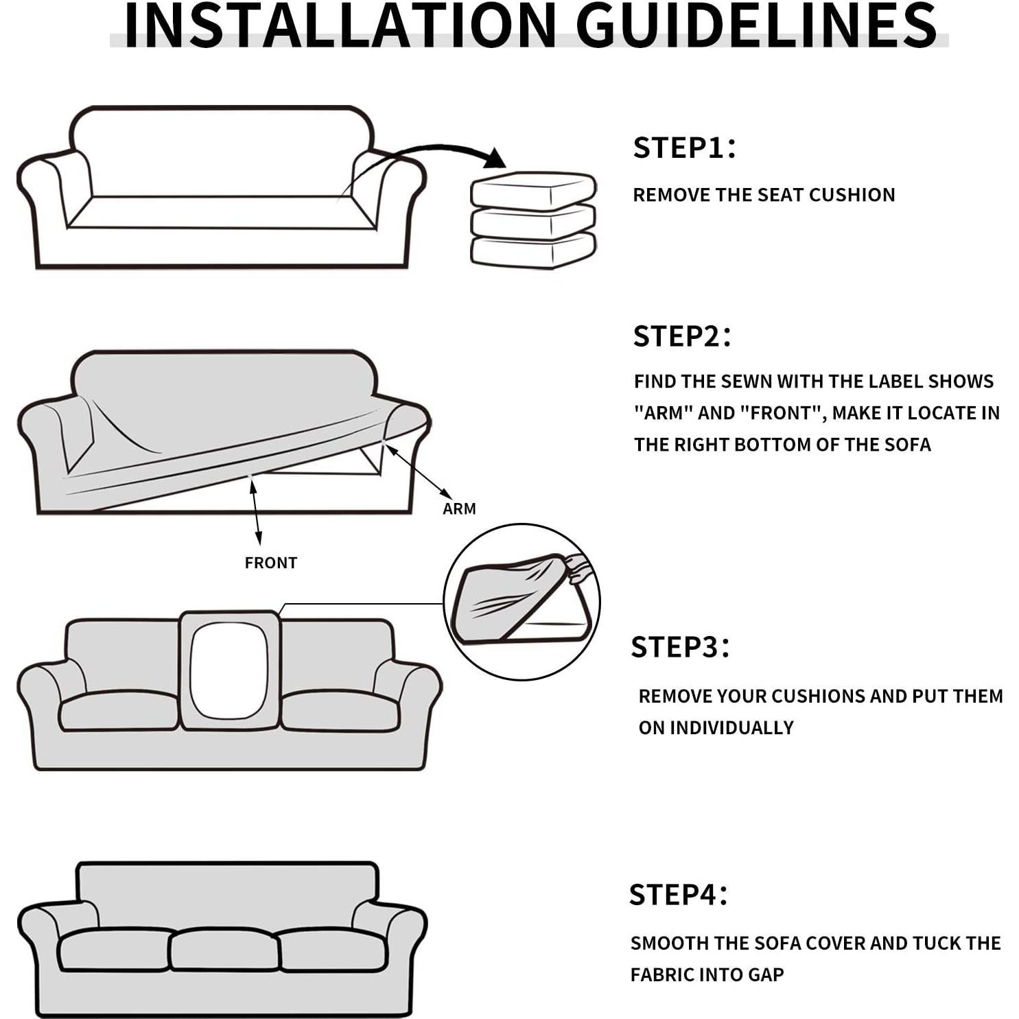 Funda de Sofá Easy-Going Grande Elástica Spandex Gris