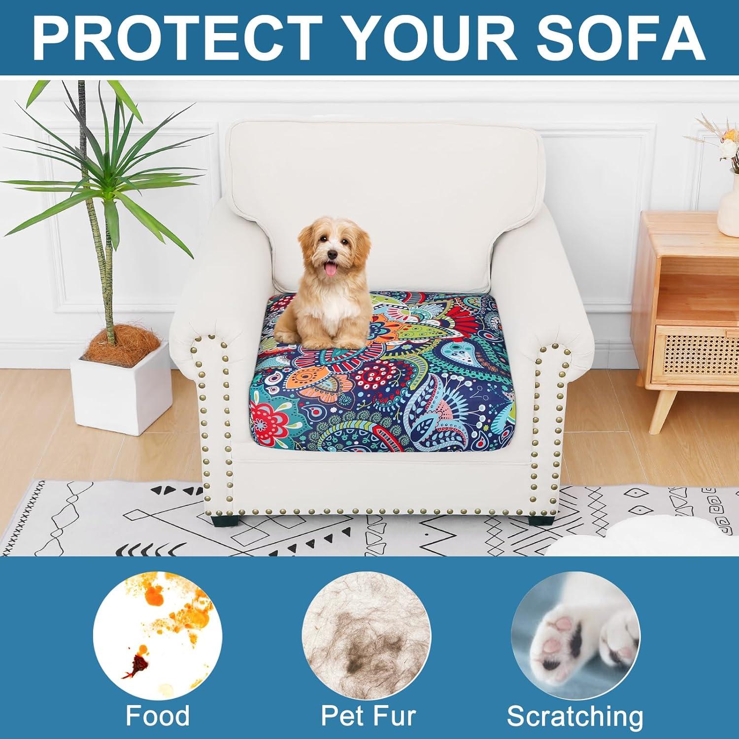 Funda de sofá Smiry elástica y lavable azul verde 1 paquete