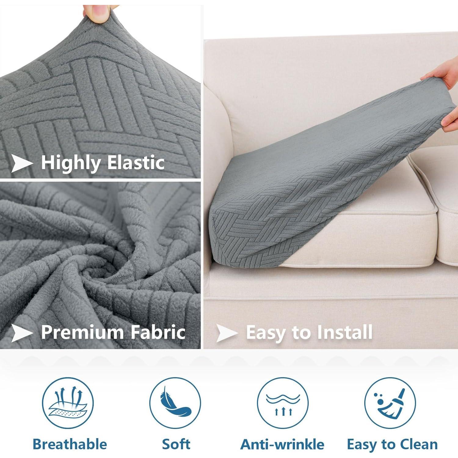 Fundas de Cojín de Sofá Impermeables Hyha 3PC Gris