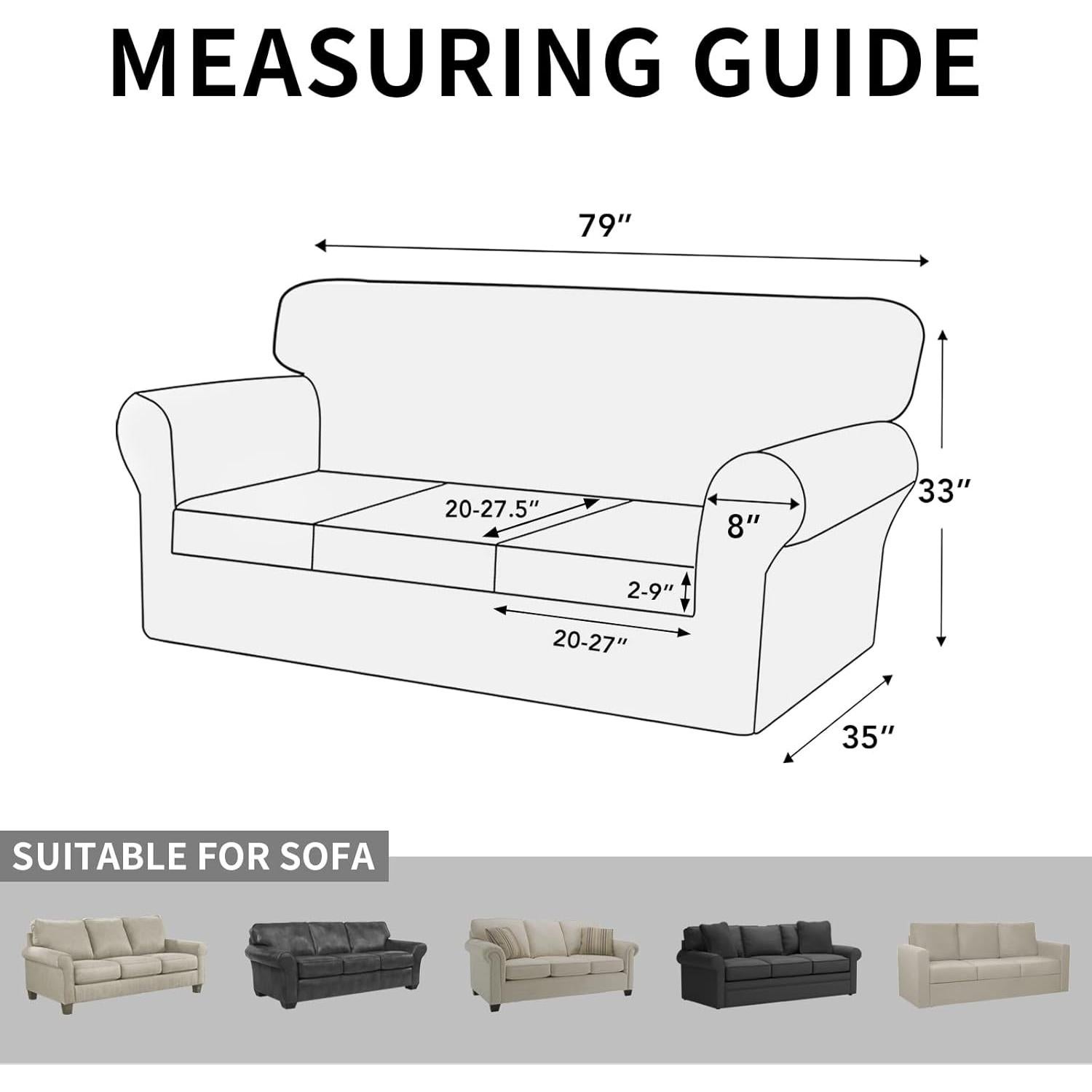 Funda de Sofá ISSUNTEX Gris Oscuro 4 Piezas Elástica
